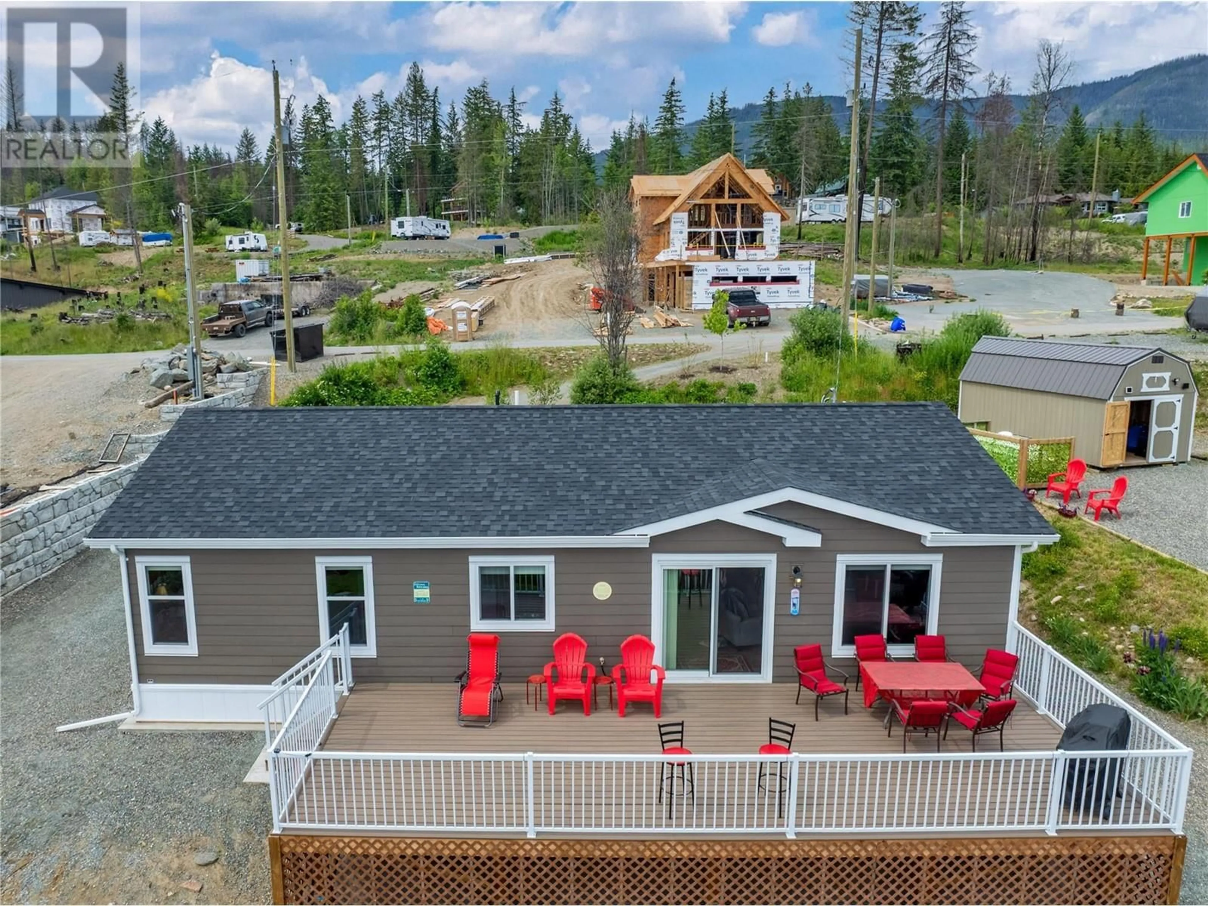 A pic from outside/outdoor area/front of a property/back of a property/a pic from drone, mountain view for 5208 CELISTA PLACE, Celista British Columbia V0E1M6