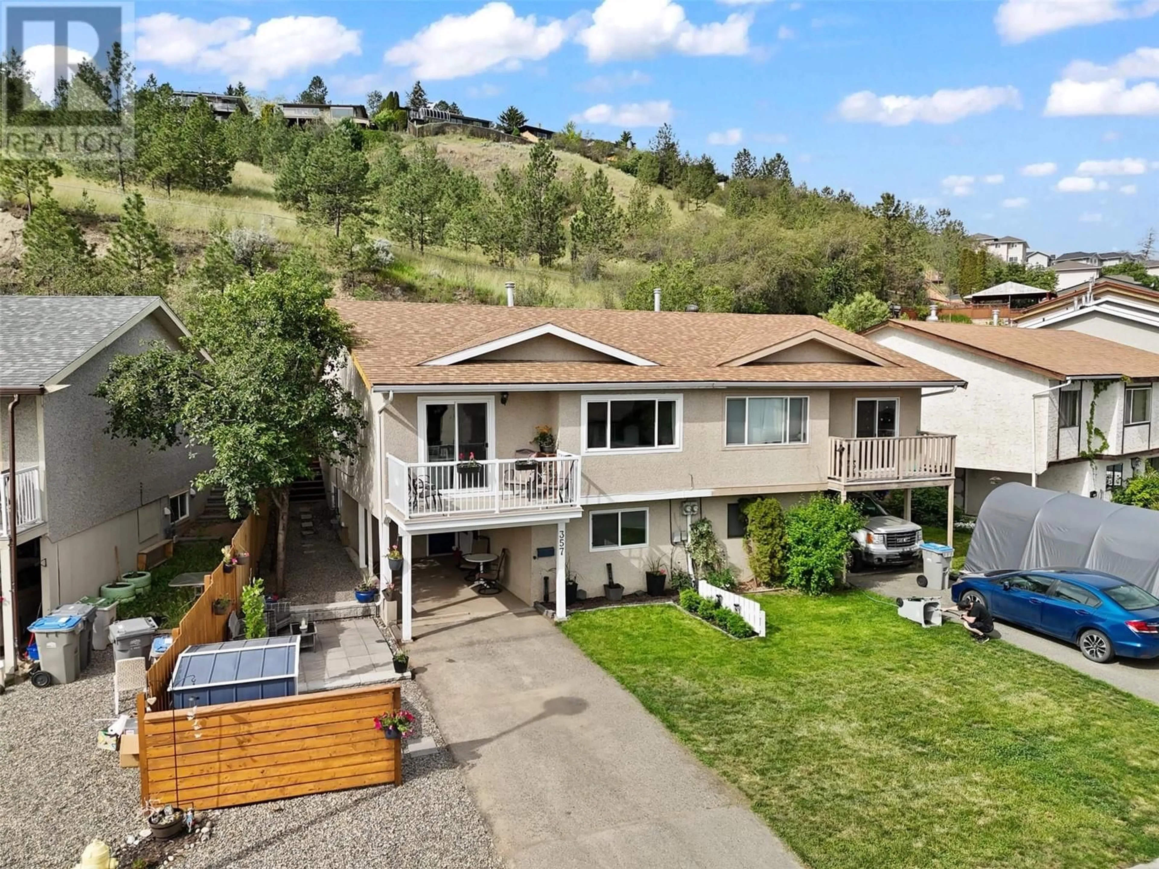 A pic from outside/outdoor area/front of a property/back of a property/a pic from drone, mountain view for 357 WADDINGTON DRIVE, Kamloops British Columbia V2E1S3