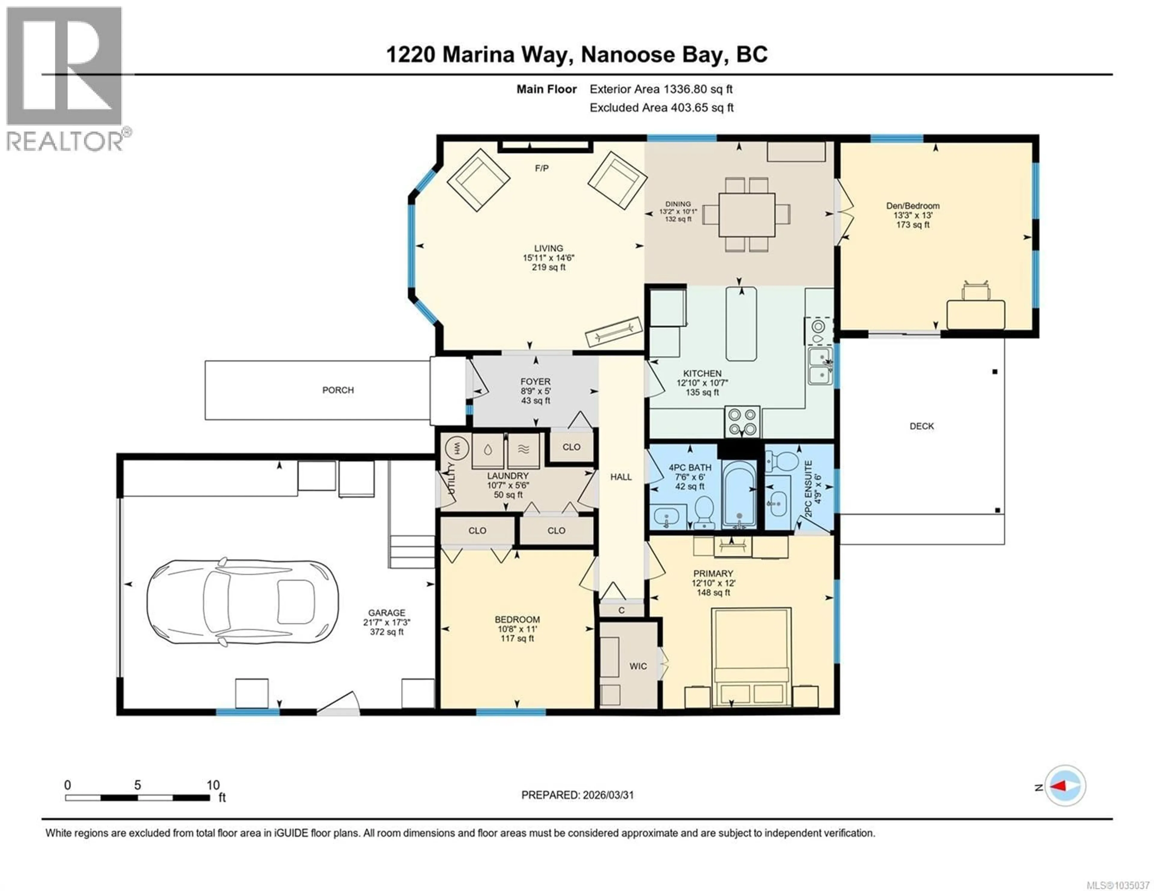 Floor plan for 1220 MARINA WAY, Nanoose Bay British Columbia V9P9B8
