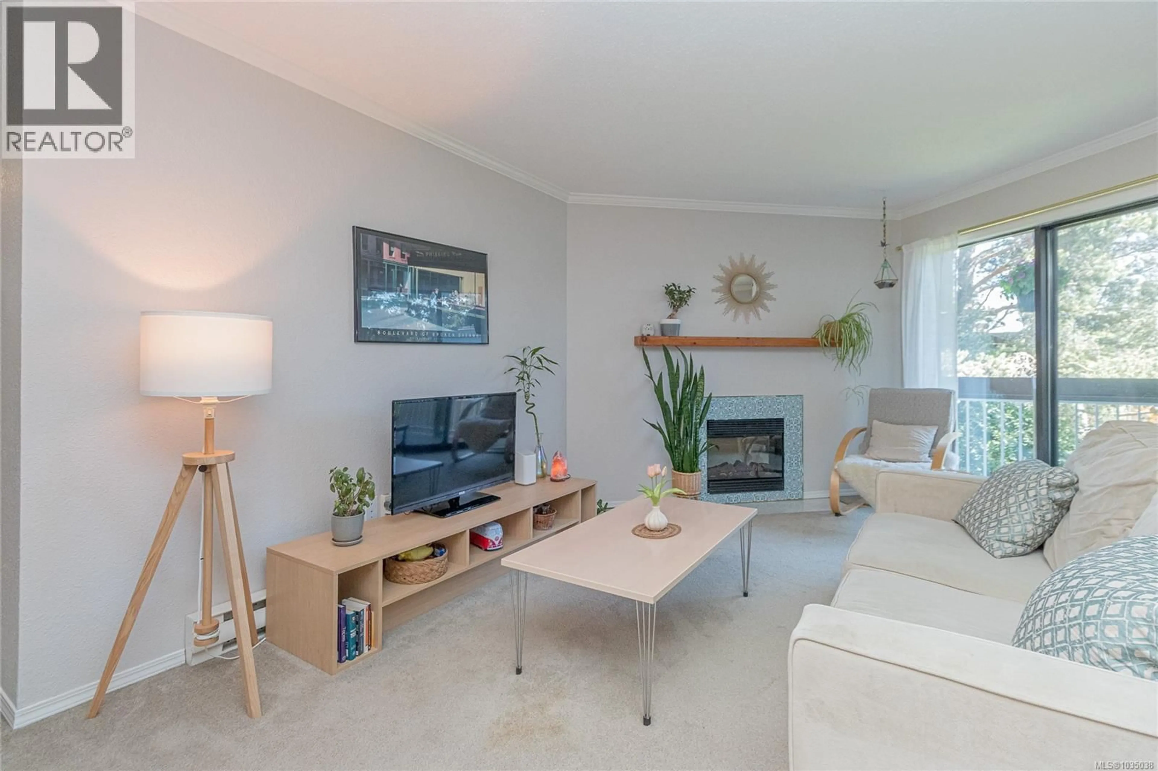 Living room with furniture, wood/laminate floor for 303 - 69 GORGE ROAD WEST, Saanich British Columbia V9A1L9
