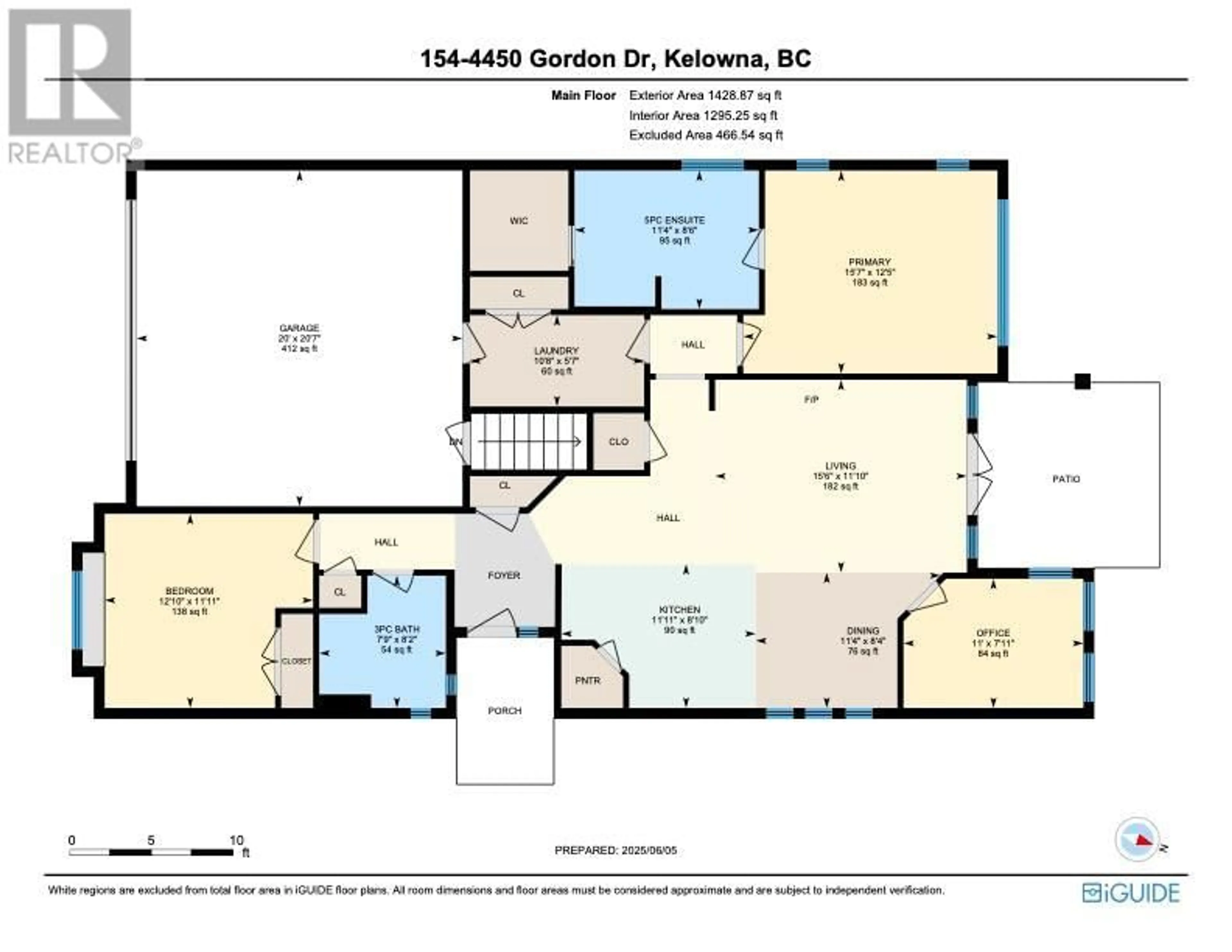 Floor plan for 154 - 4450 GORDON DRIVE, Kelowna British Columbia V1W1T1