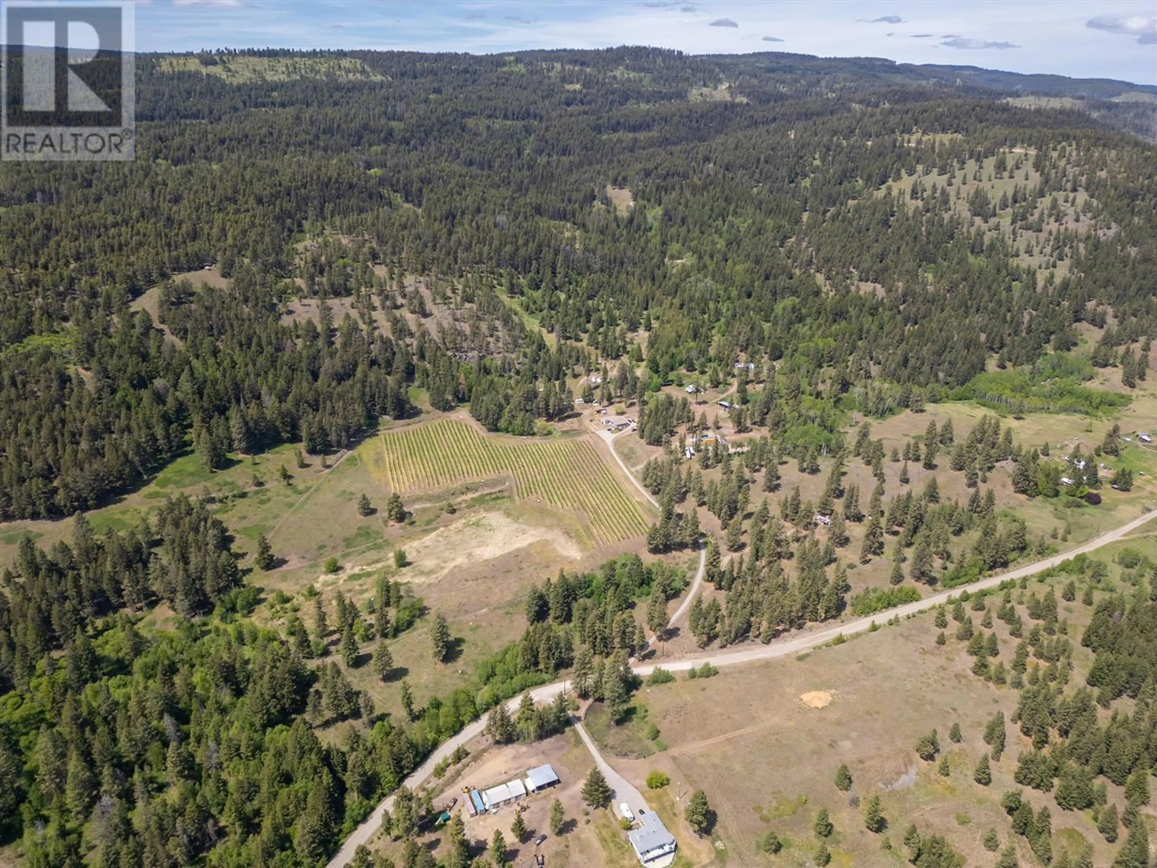 A pic from outside/outdoor area/front of a property/back of a property/a pic from drone, forest/trees view for 615 CEDAR CREEK ROAD, Princeton British Columbia V0X1W0