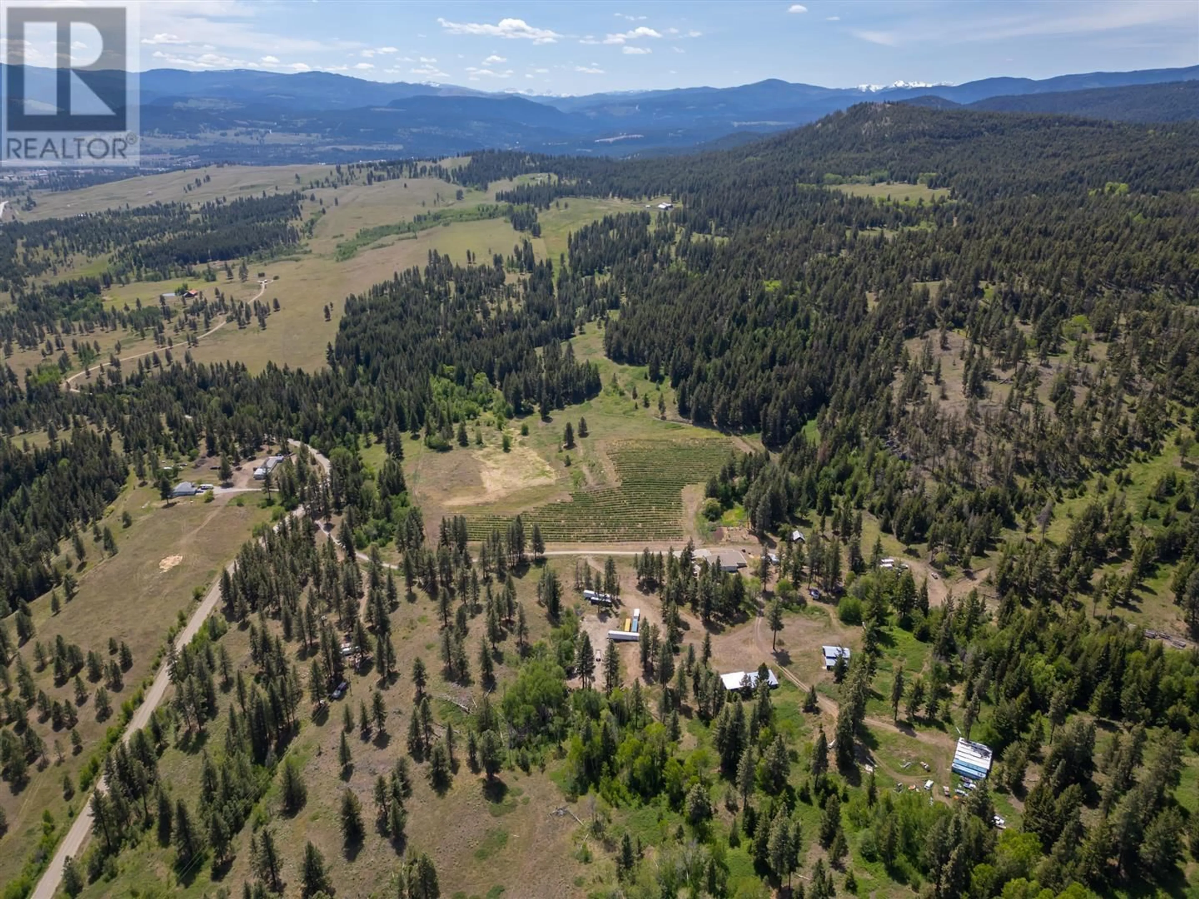 A pic from outside/outdoor area/front of a property/back of a property/a pic from drone, forest/trees view for 615 CEDAR CREEK ROAD, Princeton British Columbia V0X1W0