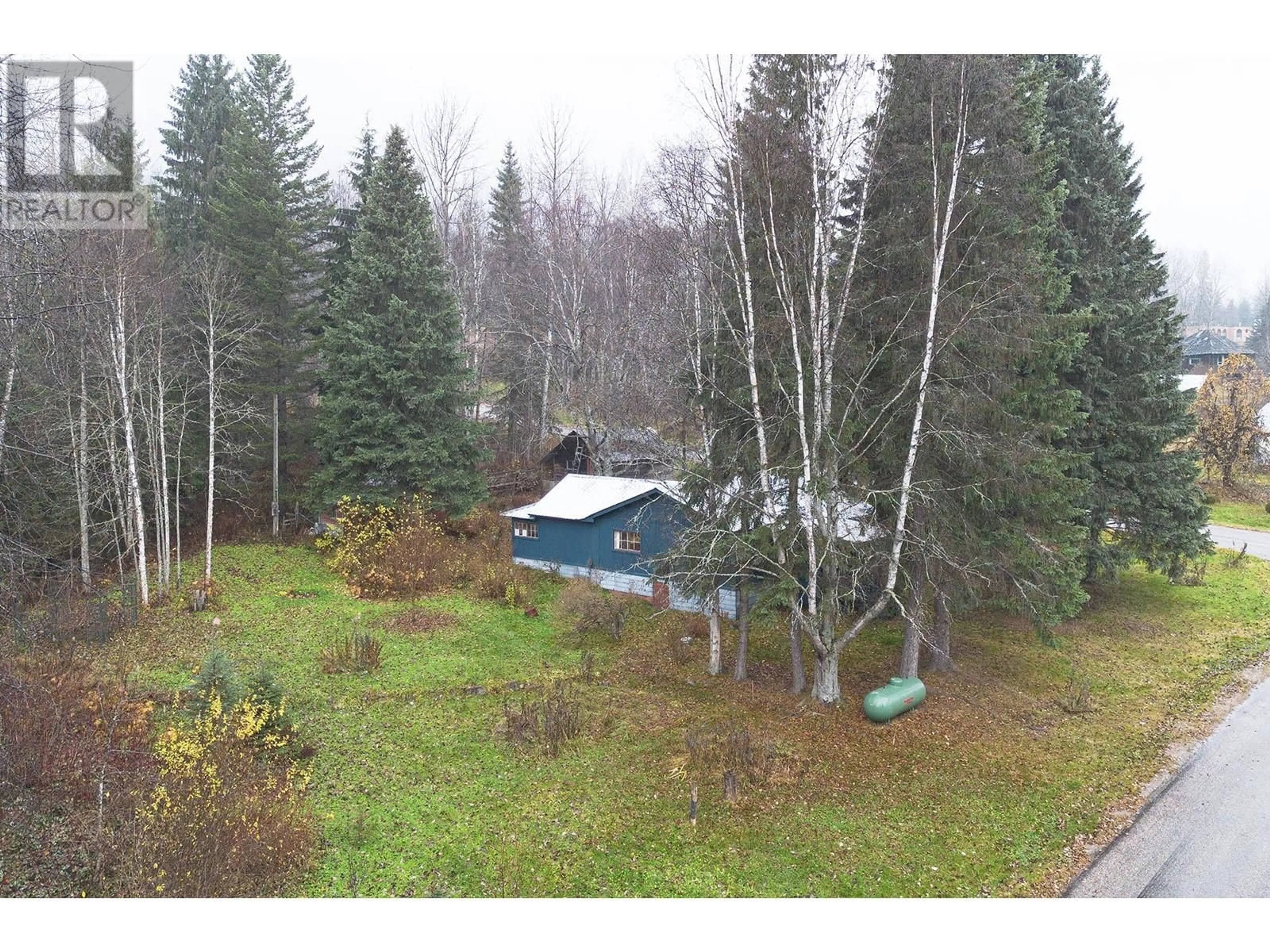 A pic from outside/outdoor area/front of a property/back of a property/a pic from drone, forest/trees view for 3777 FISHER ROAD, Blue River British Columbia V0E1C0