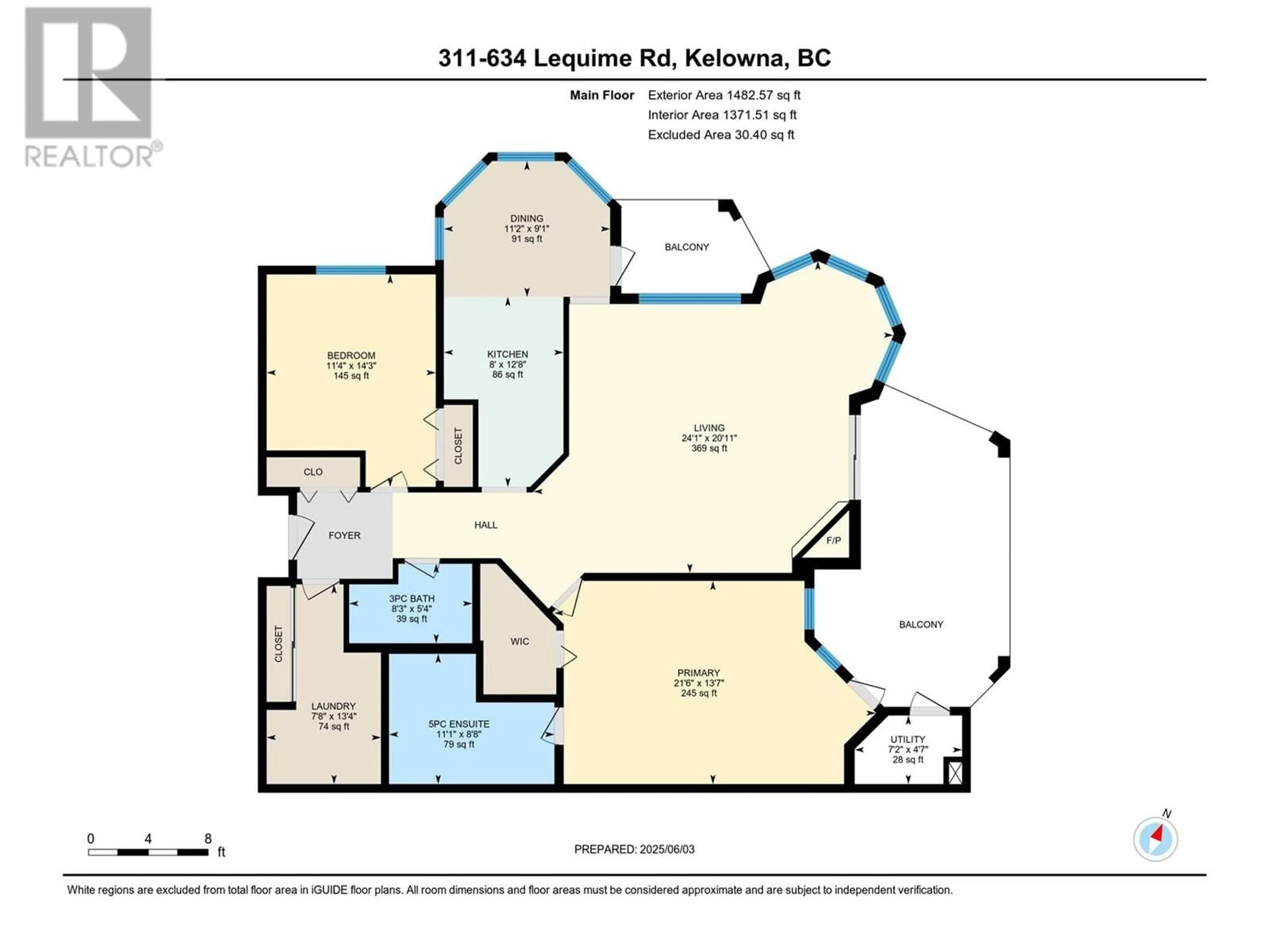 Floor plan for 311 - 634 LEQUIME ROAD, Kelowna British Columbia V1W1A4
