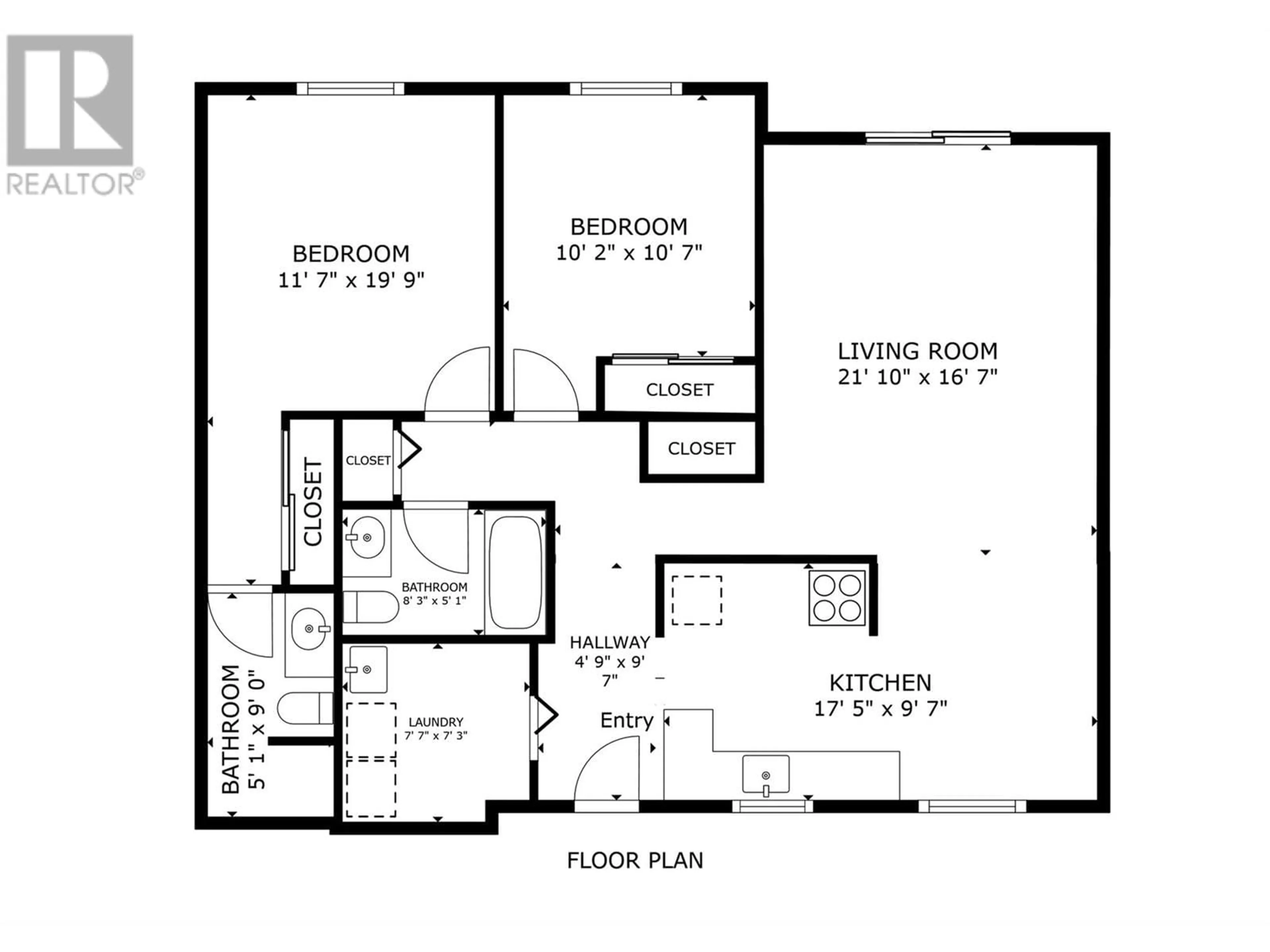 Floor plan for 104 - 1480 TERAI ROAD, Kelowna British Columbia V1X7H3