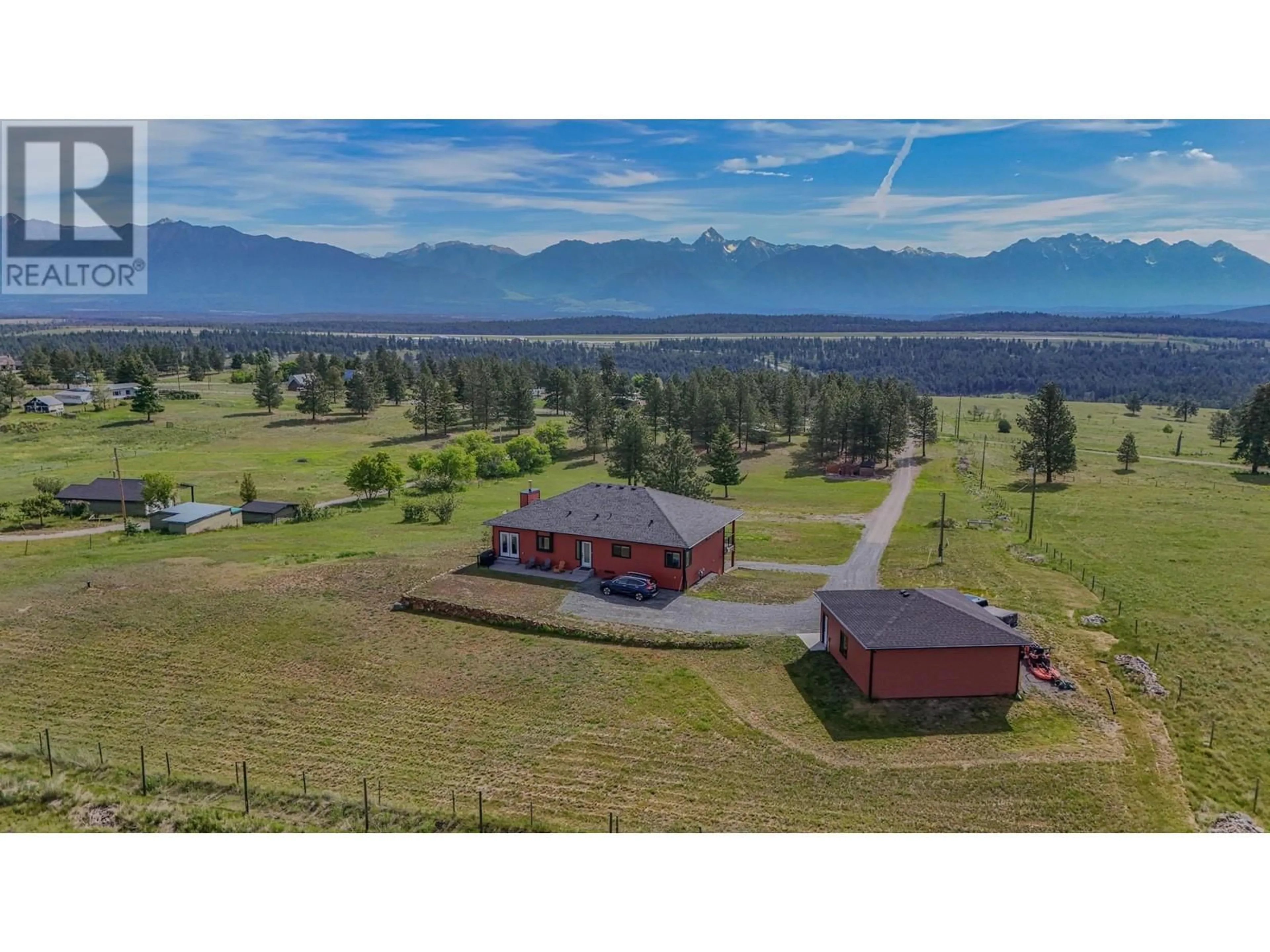 A pic from outside/outdoor area/front of a property/back of a property/a pic from drone, mountain view for 9693 CLEARVIEW ROAD, Cranbrook British Columbia V1C7E2