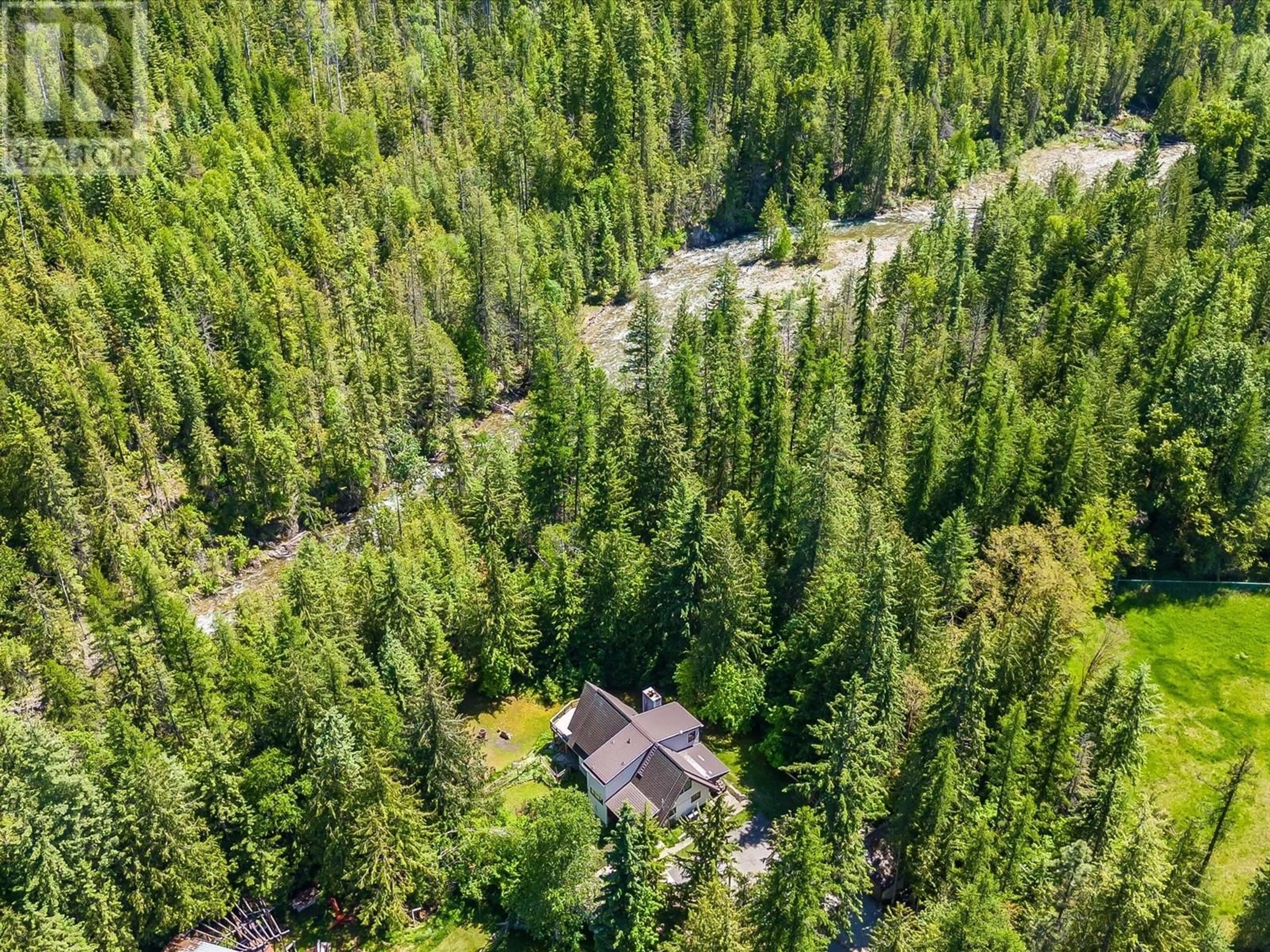 A pic from outside/outdoor area/front of a property/back of a property/a pic from drone, forest/trees view for 16246 WADDS ROAD, Crawford Bay British Columbia V0B1E0