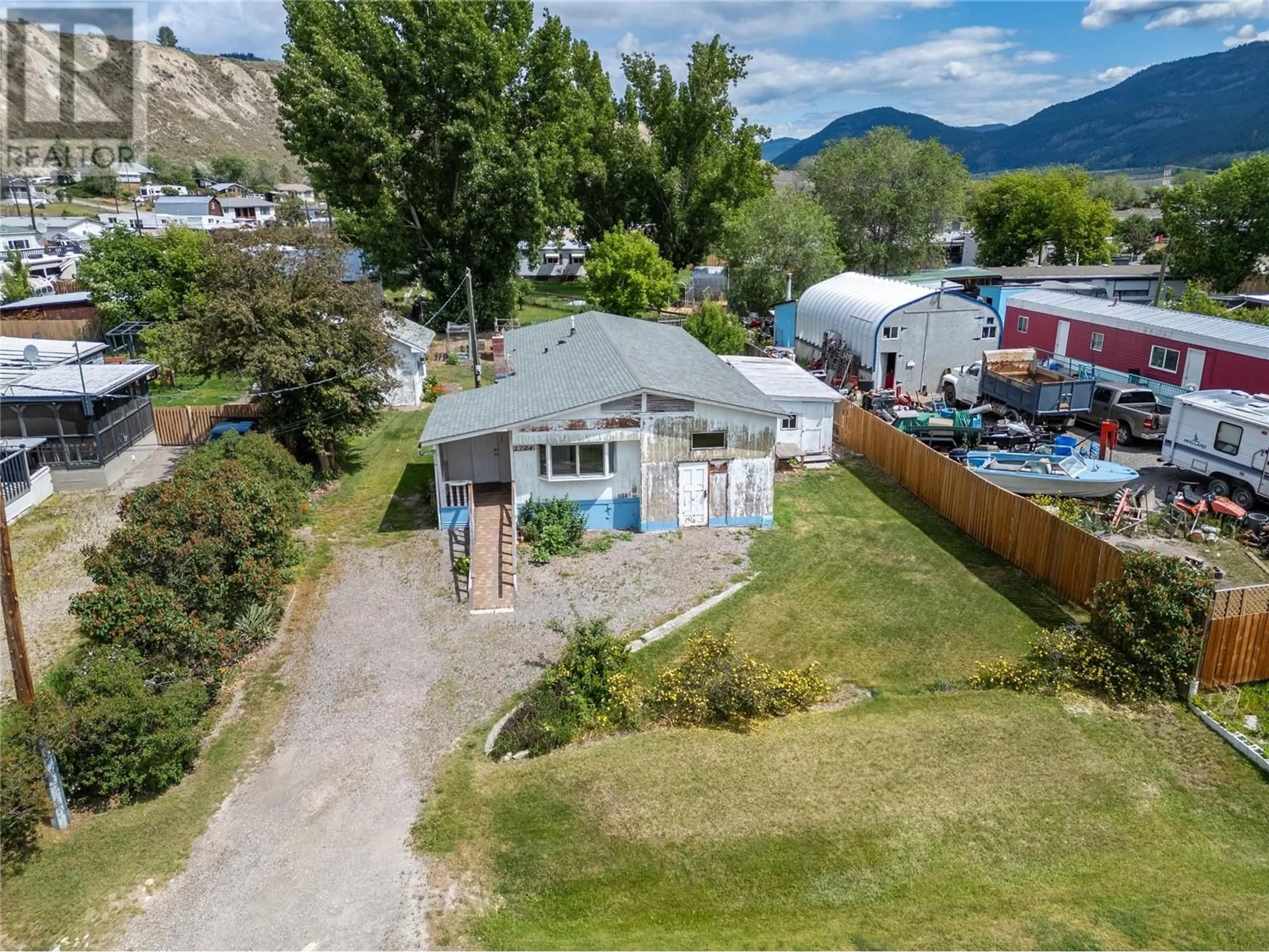 A pic from outside/outdoor area/front of a property/back of a property/a pic from drone, mountain view for 1324 BOSTOCK CRESCENT, Kamloops British Columbia V0E2P0