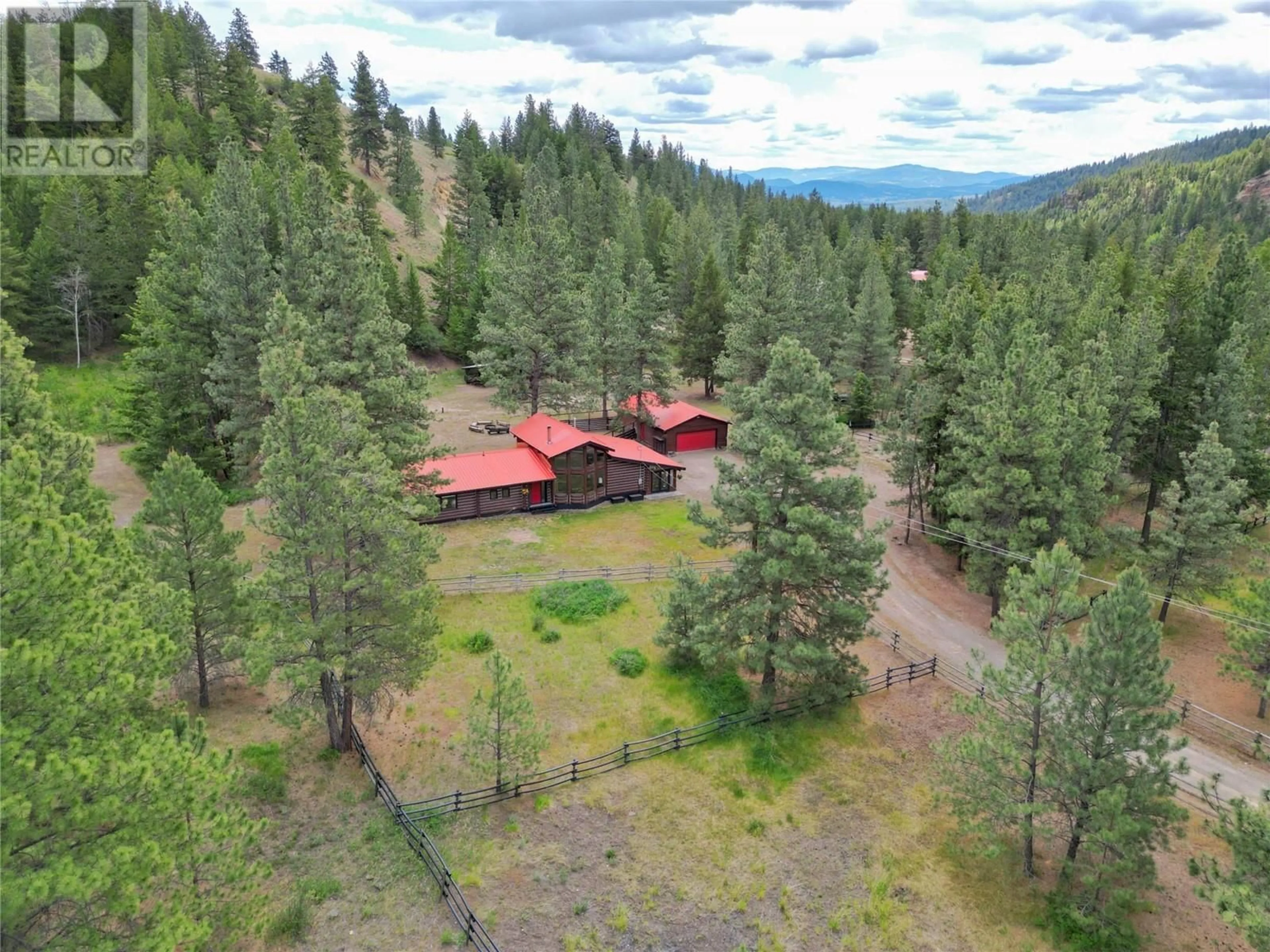 A pic from outside/outdoor area/front of a property/back of a property/a pic from drone, forest/trees view for 1035 HIGHWAY 5A OTHER, Princeton British Columbia V0X1W0