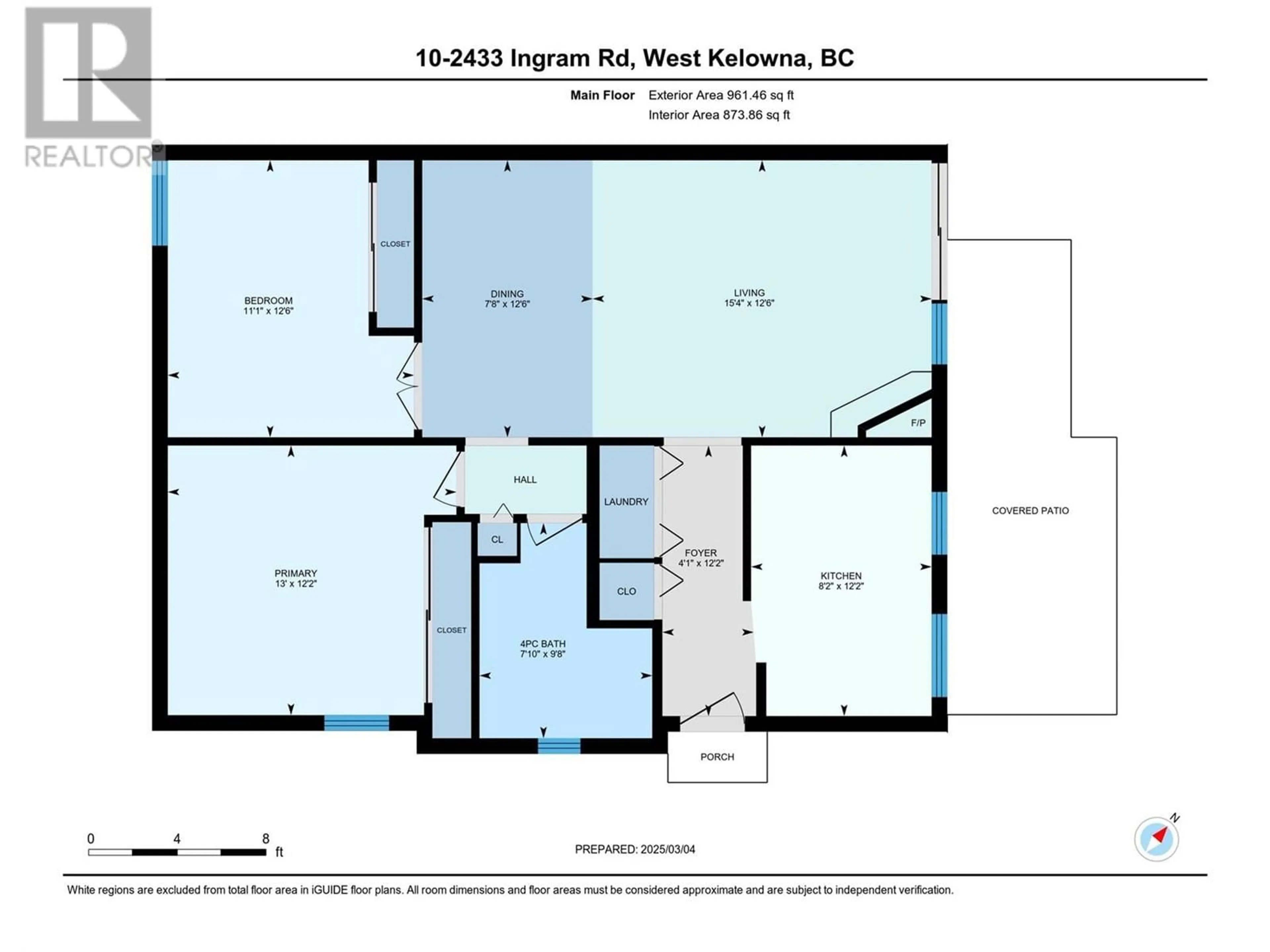Floor plan for 10 - 2433 INGRAM ROAD, West Kelowna British Columbia V4T1L5