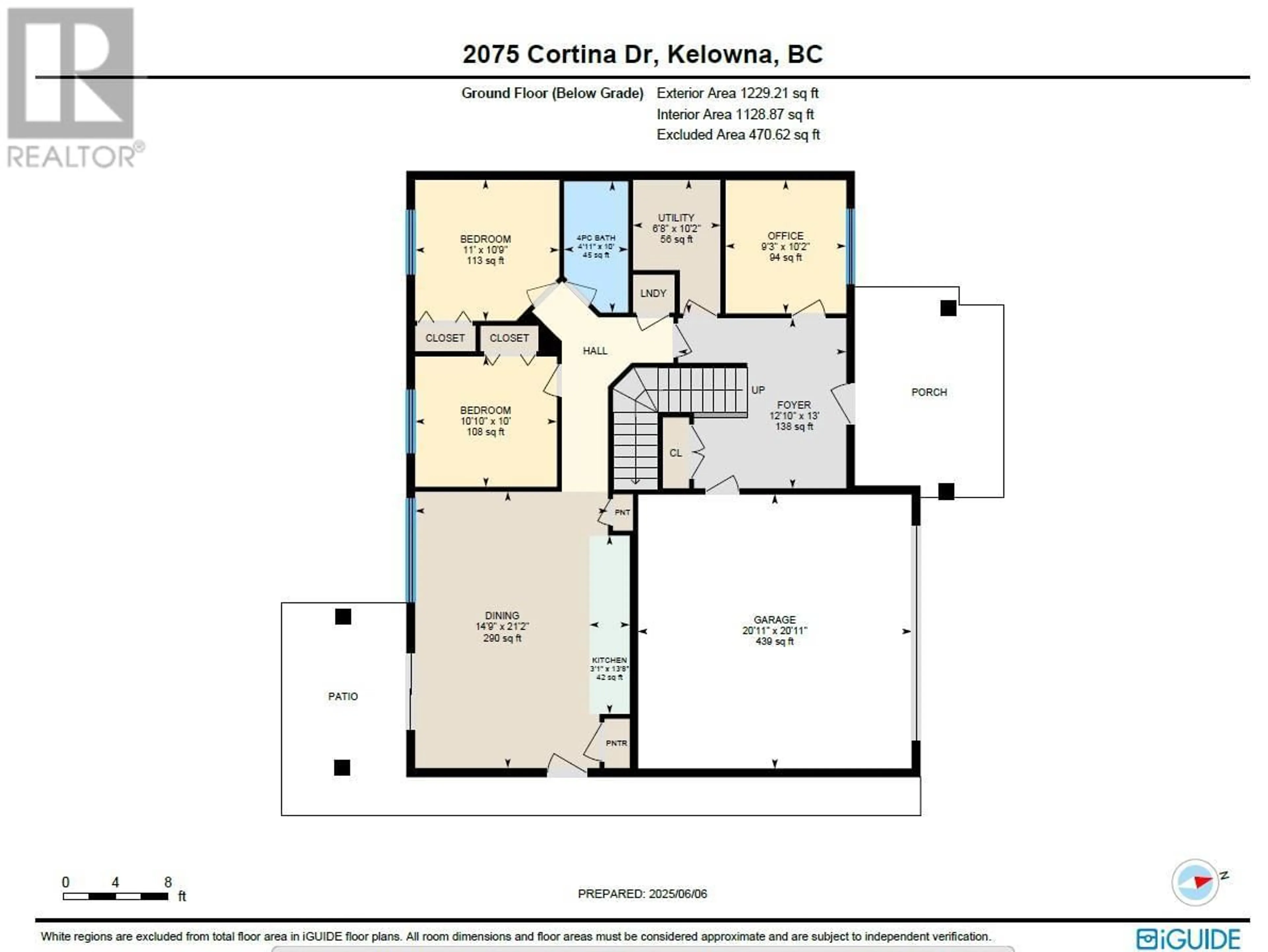 Floor plan for 2075 CORTINA DRIVE, Kelowna British Columbia V1P1E1