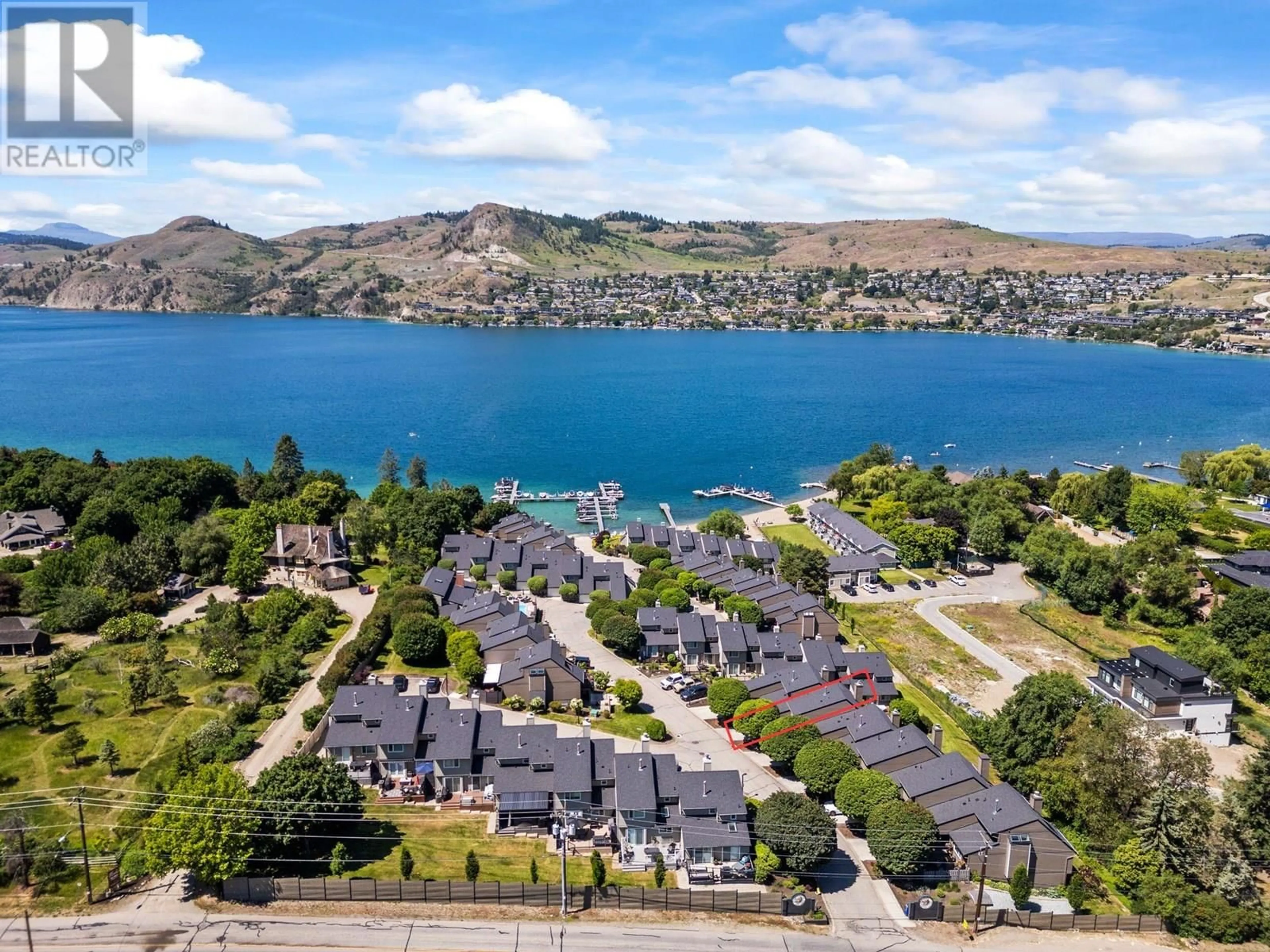 A pic from outside/outdoor area/front of a property/back of a property/a pic from drone, water/lake/river/ocean view for 5 - 7880 KIDSTON ROAD, Coldstream British Columbia V1B1S2