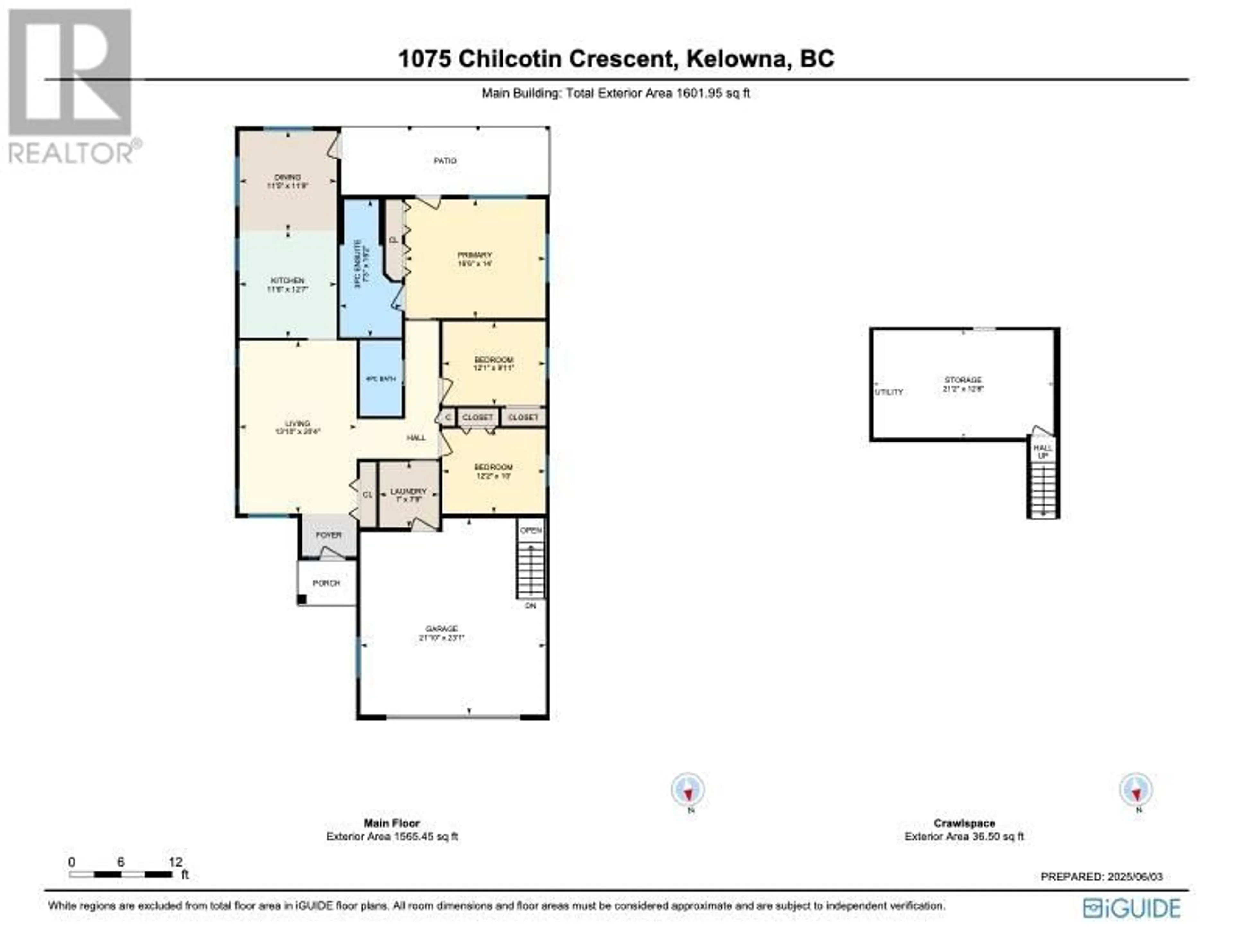 Floor plan for 1075 CHILCOTIN CRESCENT, Kelowna British Columbia V1V2L7