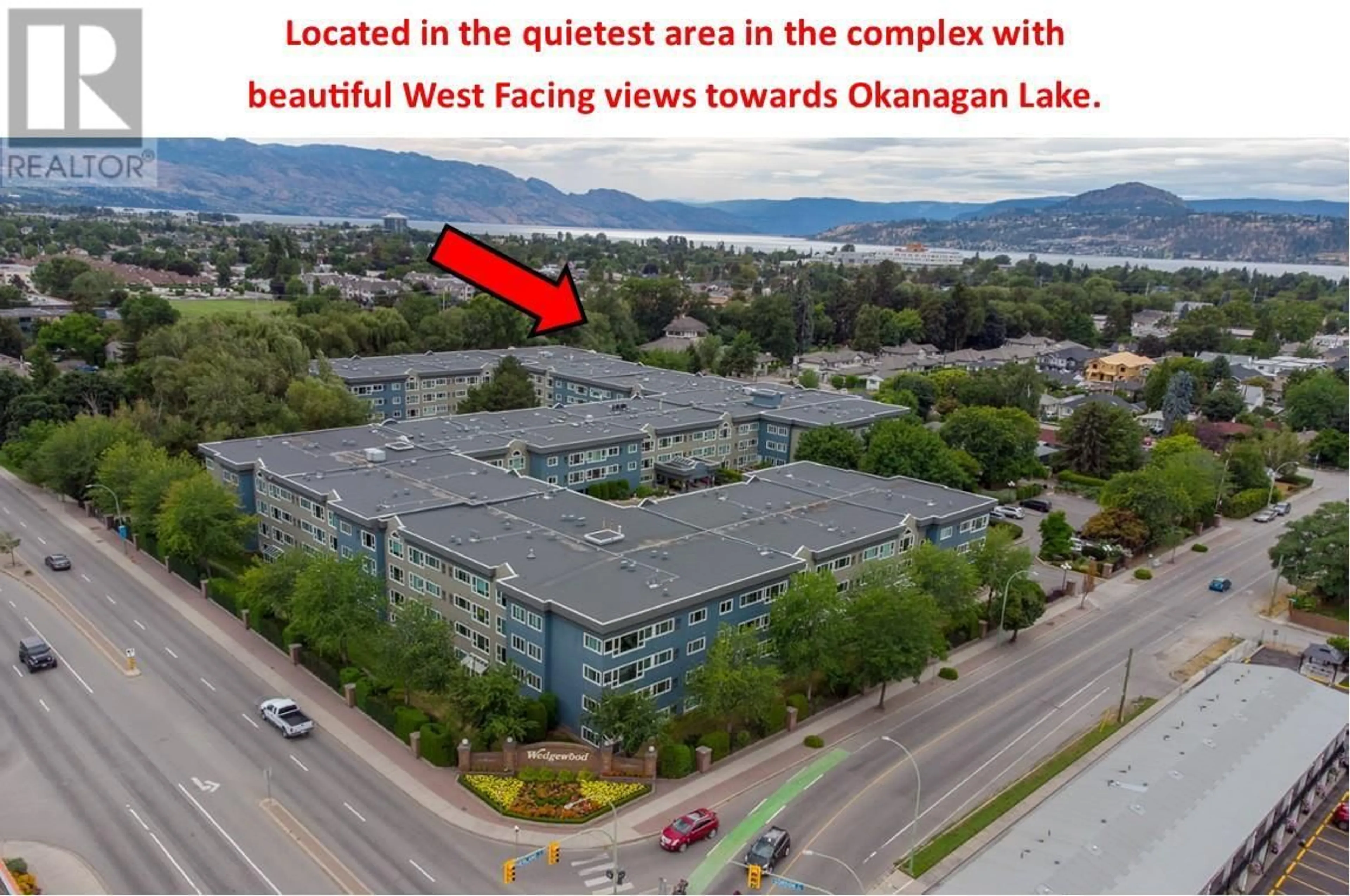 A pic from outside/outdoor area/front of a property/back of a property/a pic from drone, city buildings view from balcony for 226 - 1045 SUTHERLAND AVENUE, Kelowna British Columbia V1Y5Y1