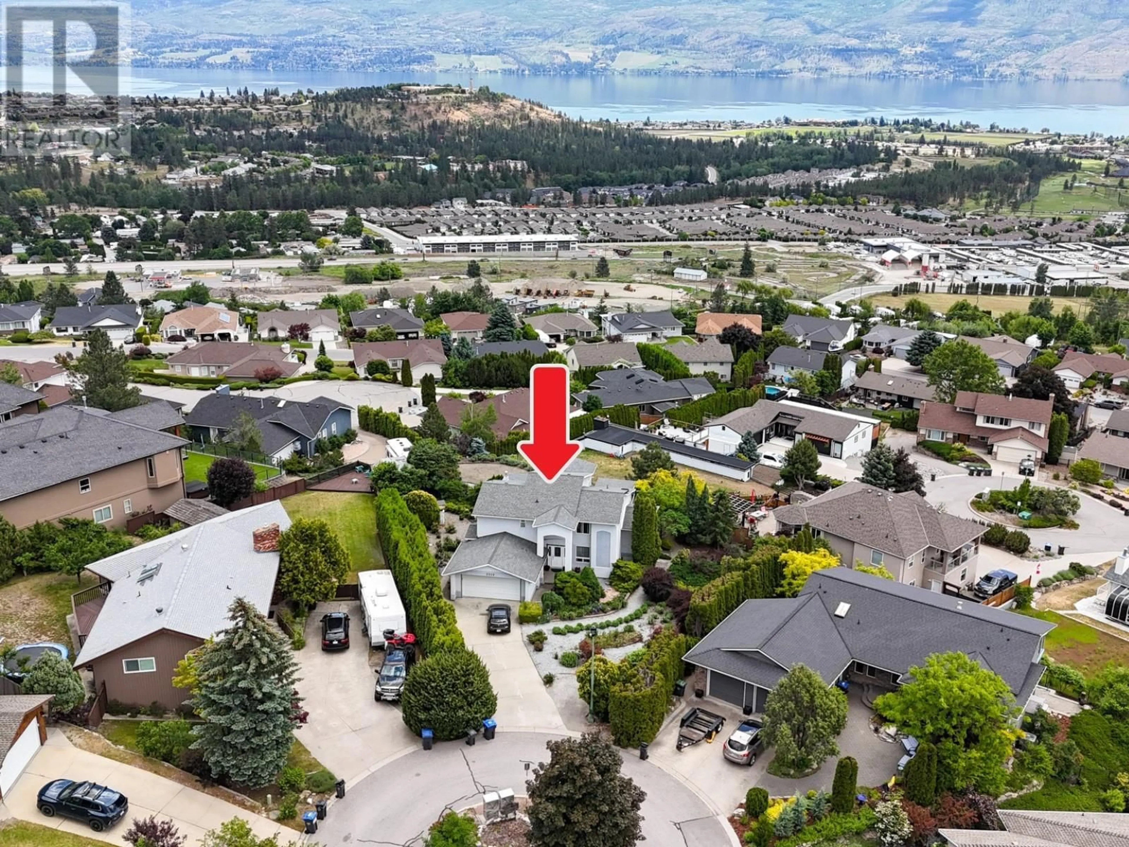 A pic from outside/outdoor area/front of a property/back of a property/a pic from drone, mountain view for 3219 SAGEBRUSH COURT, West Kelowna British Columbia V4T2G6