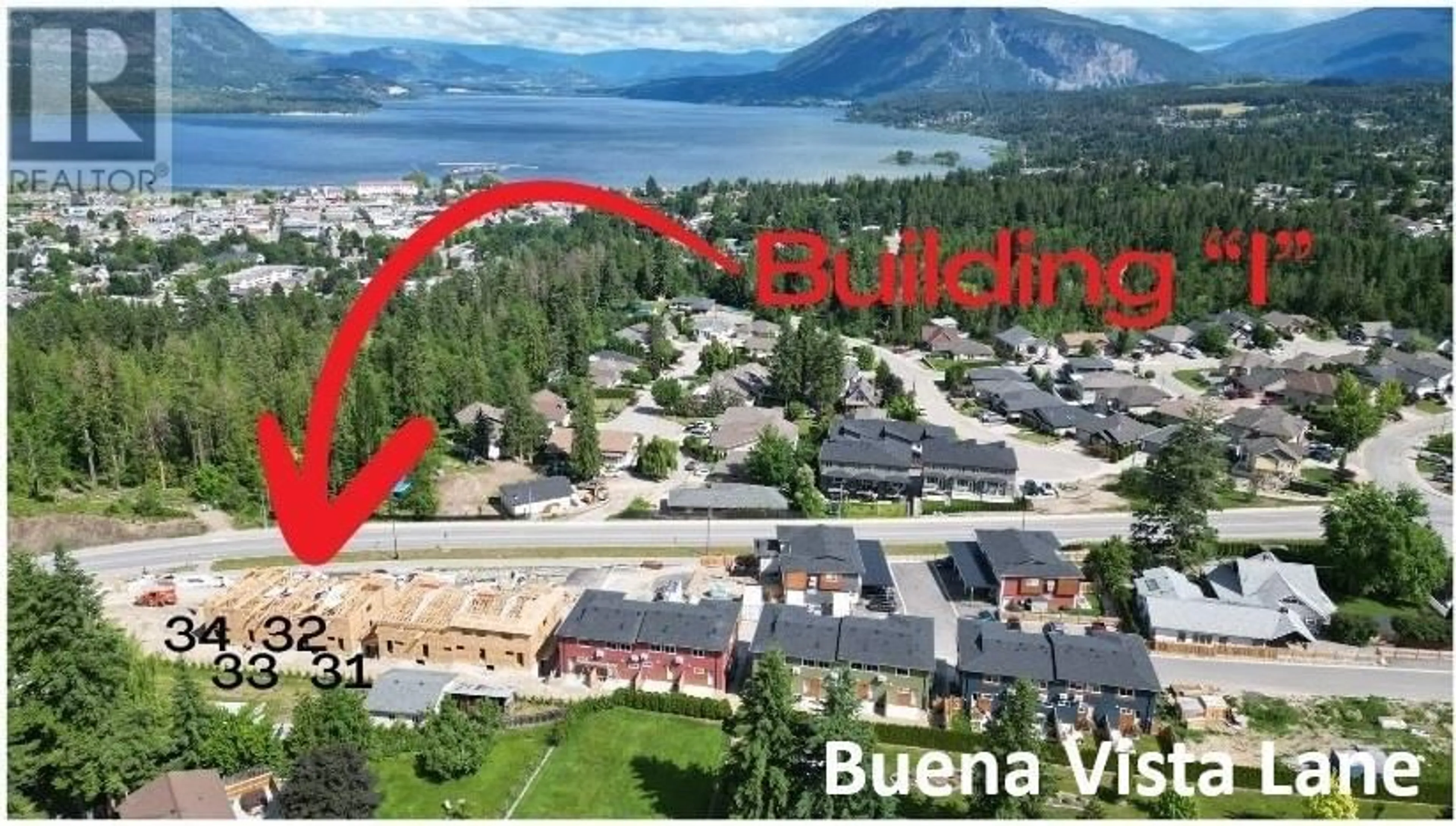 A pic from outside/outdoor area/front of a property/back of a property/a pic from drone, mountain view for 33 - 981 12 STREET SOUTHEAST, Salmon Arm British Columbia V1E2C8