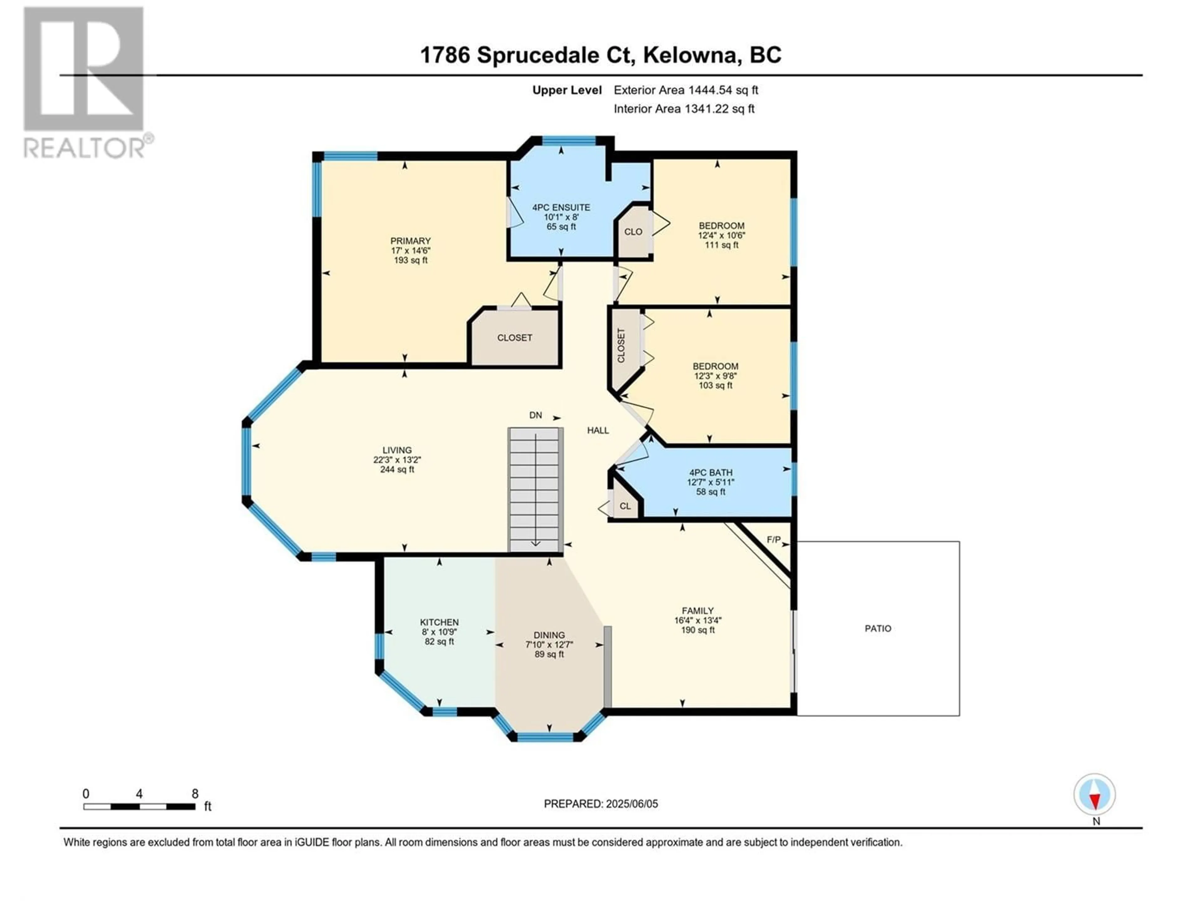 Floor plan for 1786 SPRUCEDALE COURT, Kelowna British Columbia V1V1P3