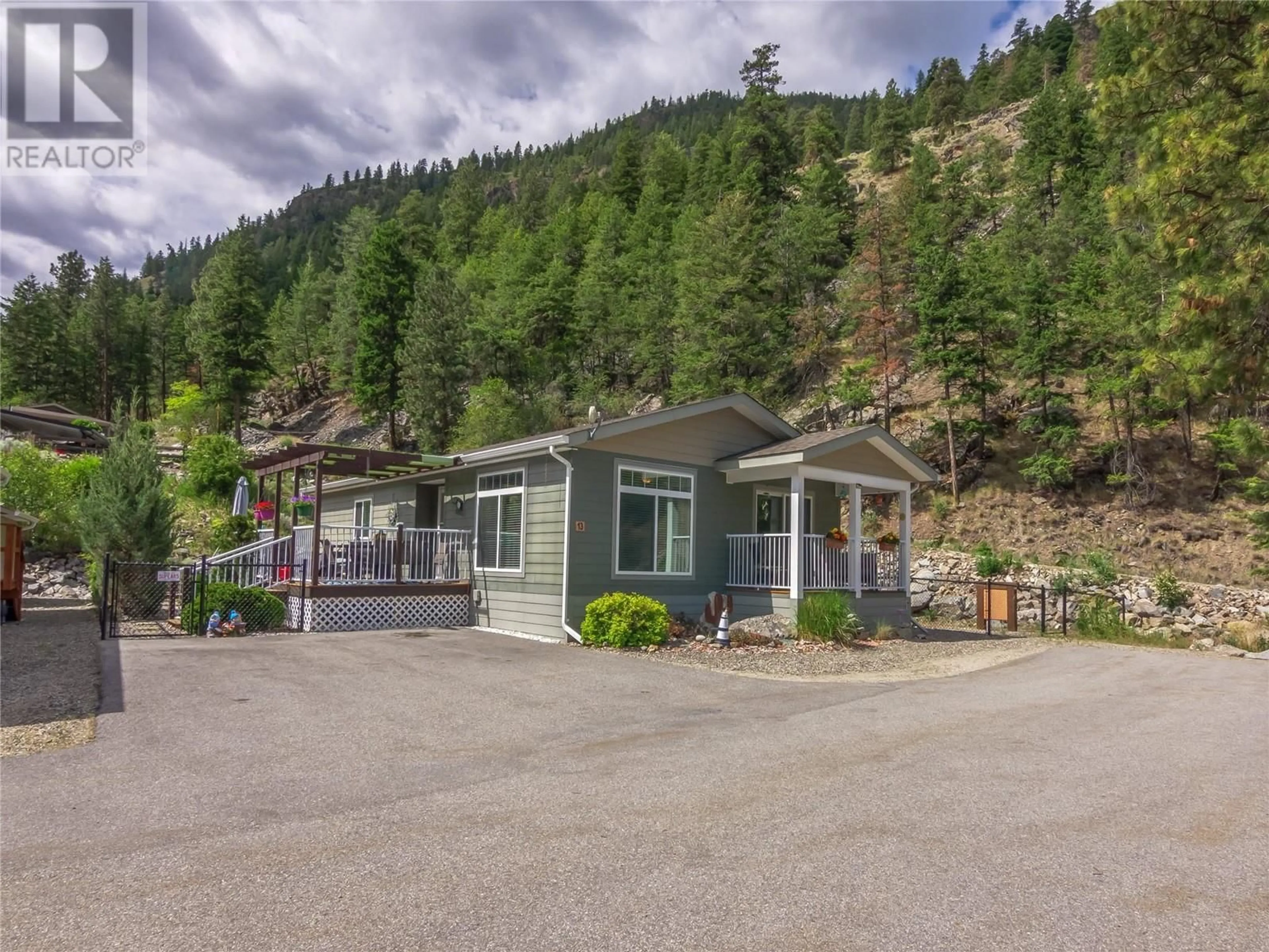 A pic from outside/outdoor area/front of a property/back of a property/a pic from drone, mountain view for 13 - 1340 HWY 3A HIGHWAY, Keremeos British Columbia V0X1N4