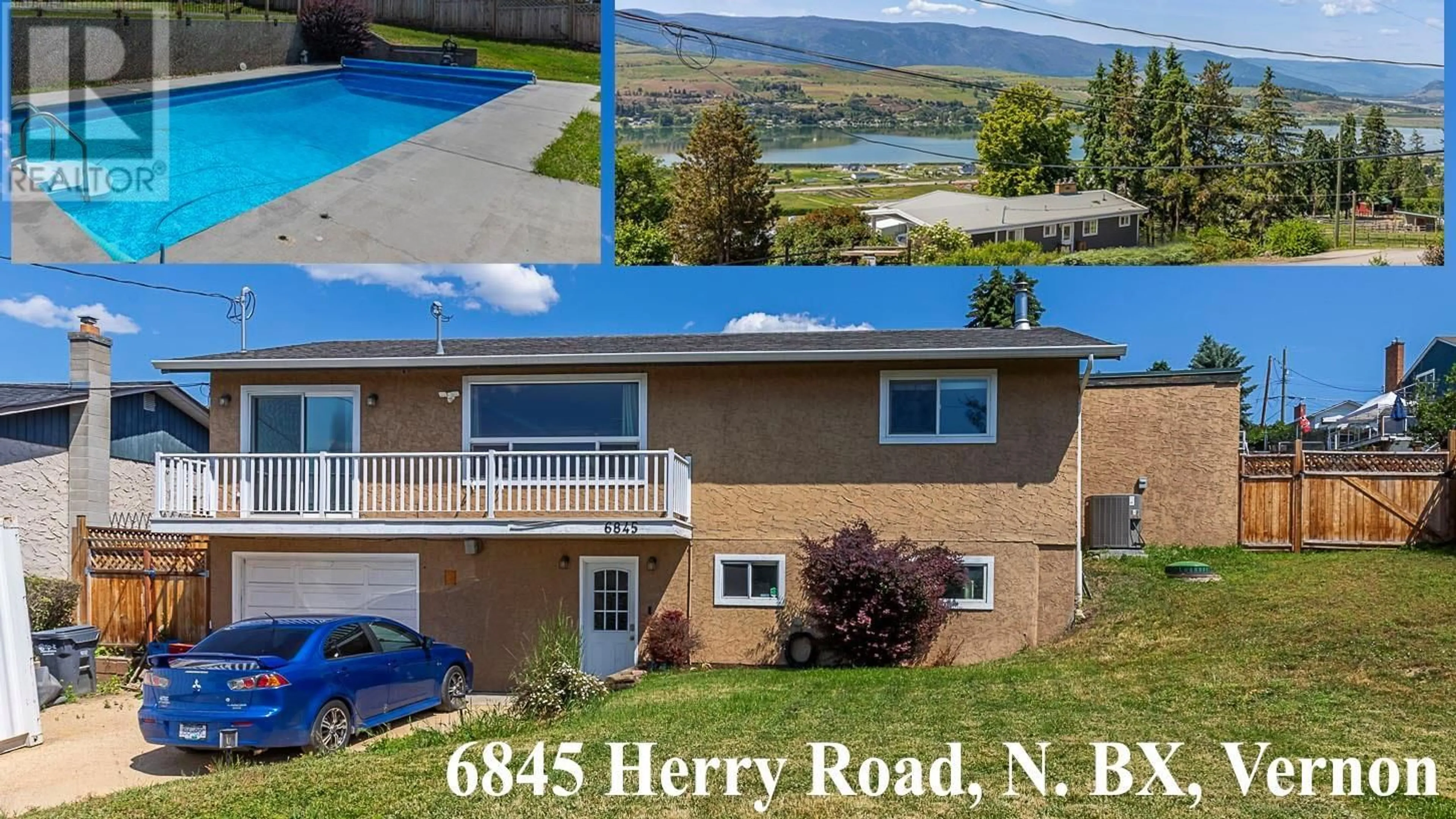 A pic from outside/outdoor area/front of a property/back of a property/a pic from drone, water/lake/river/ocean view for 6845 HERRY ROAD, Vernon British Columbia V1B3T4