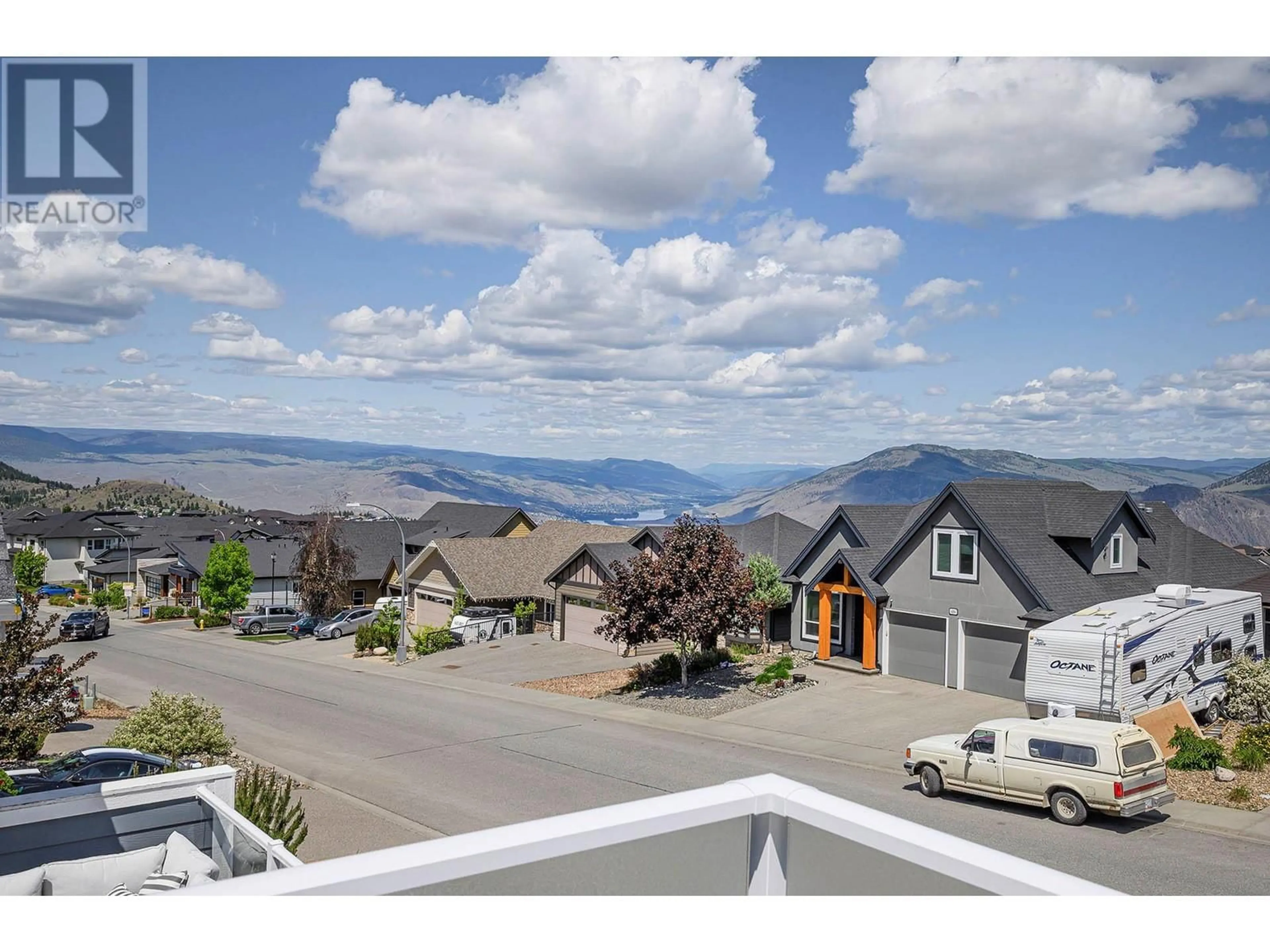 A pic from outside/outdoor area/front of a property/back of a property/a pic from drone, mountain view for 2237 LINFIELD DRIVE, Kamloops British Columbia V1S0B8