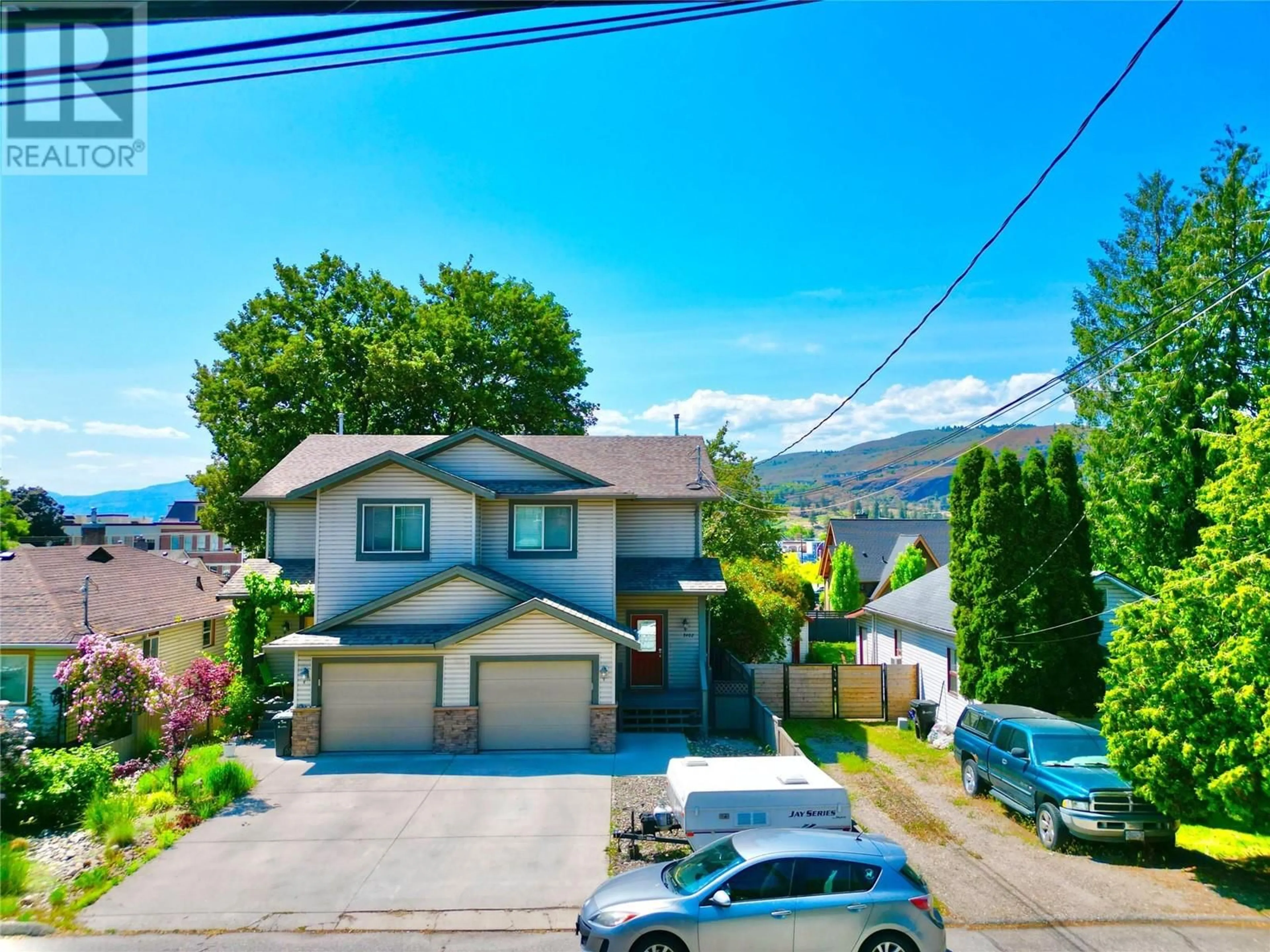A pic from outside/outdoor area/front of a property/back of a property/a pic from drone, street for B - 3402 26 STREET, Vernon British Columbia V1T4V3