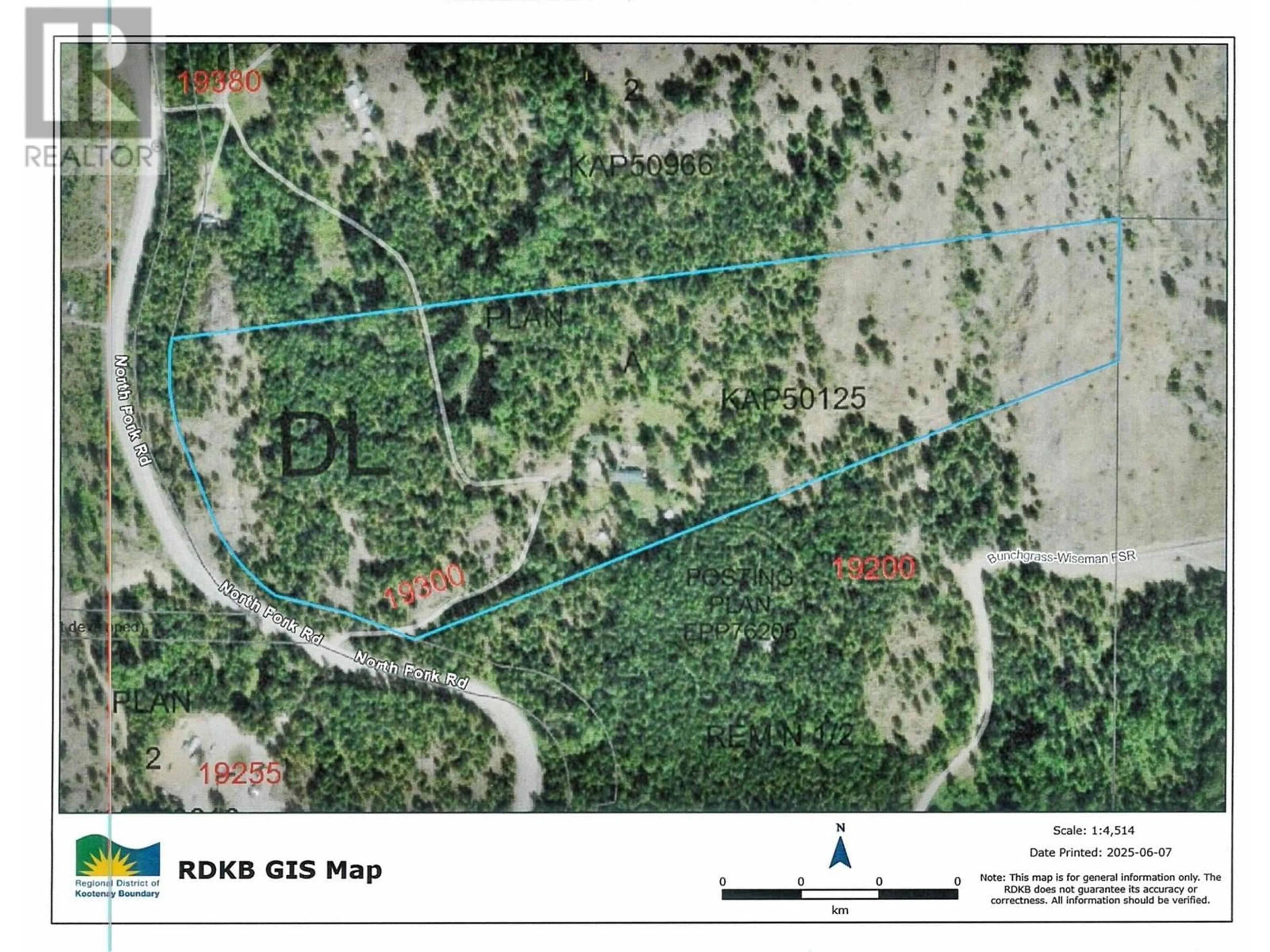 Picture of a map for 19300 NORTH FORK ROAD, Grand Forks British Columbia V0H1H1