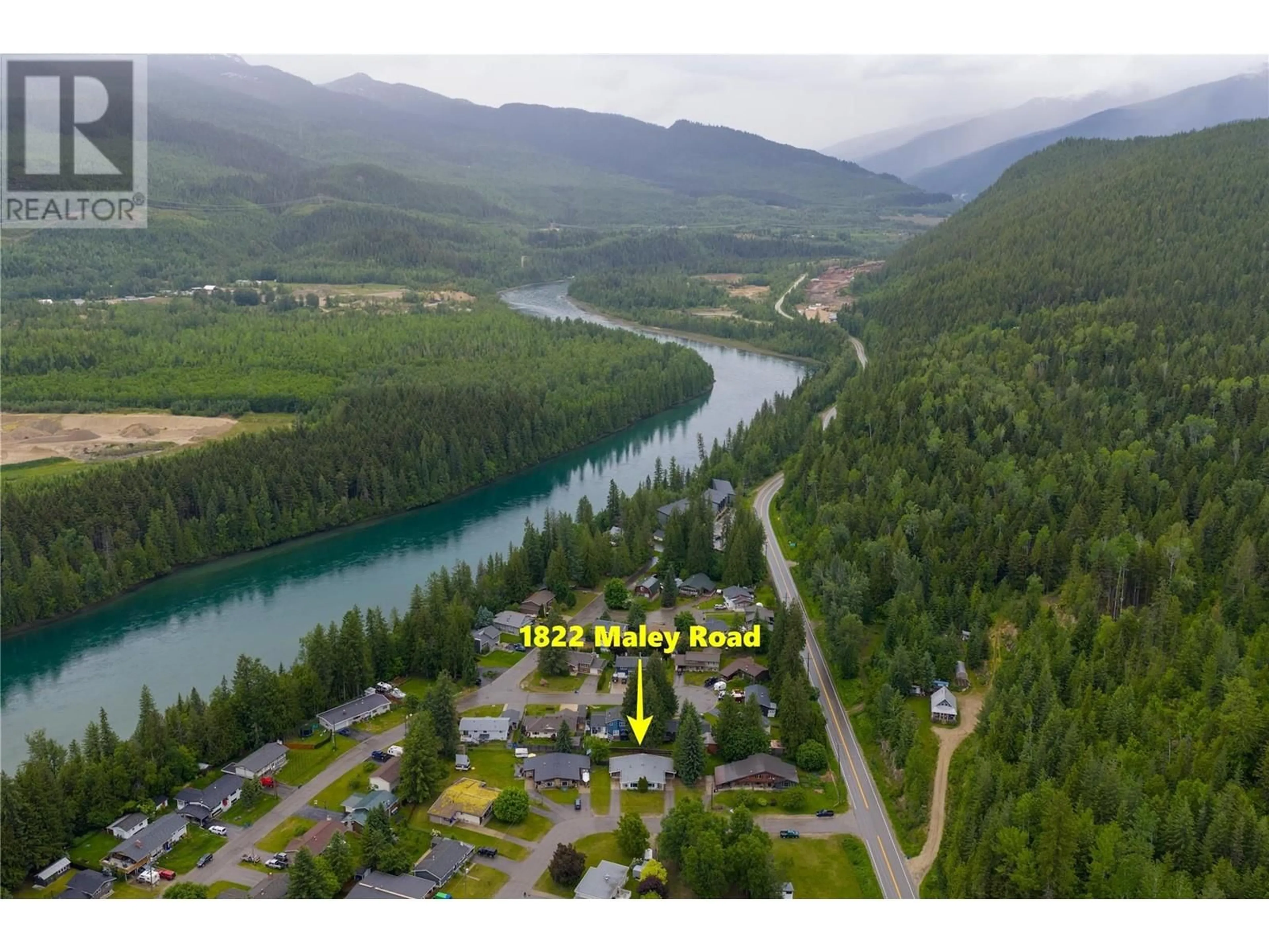 A pic from outside/outdoor area/front of a property/back of a property/a pic from drone, water/lake/river/ocean view for 1822 A&B MALEY ROAD, Revelstoke British Columbia V0E2S0