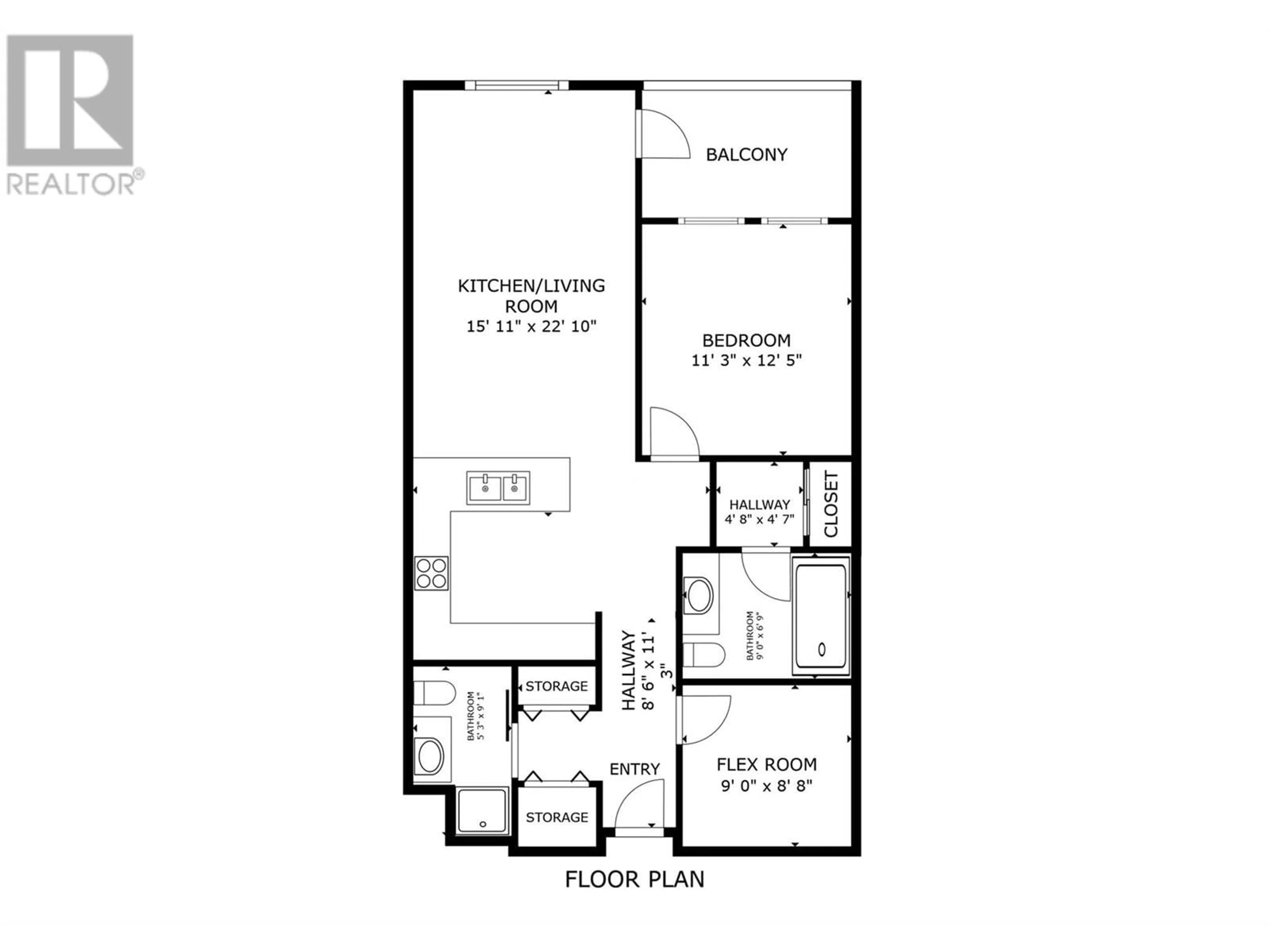 Floor plan for 206 - 3731 CASORSO ROAD, Kelowna British Columbia V1W5E9