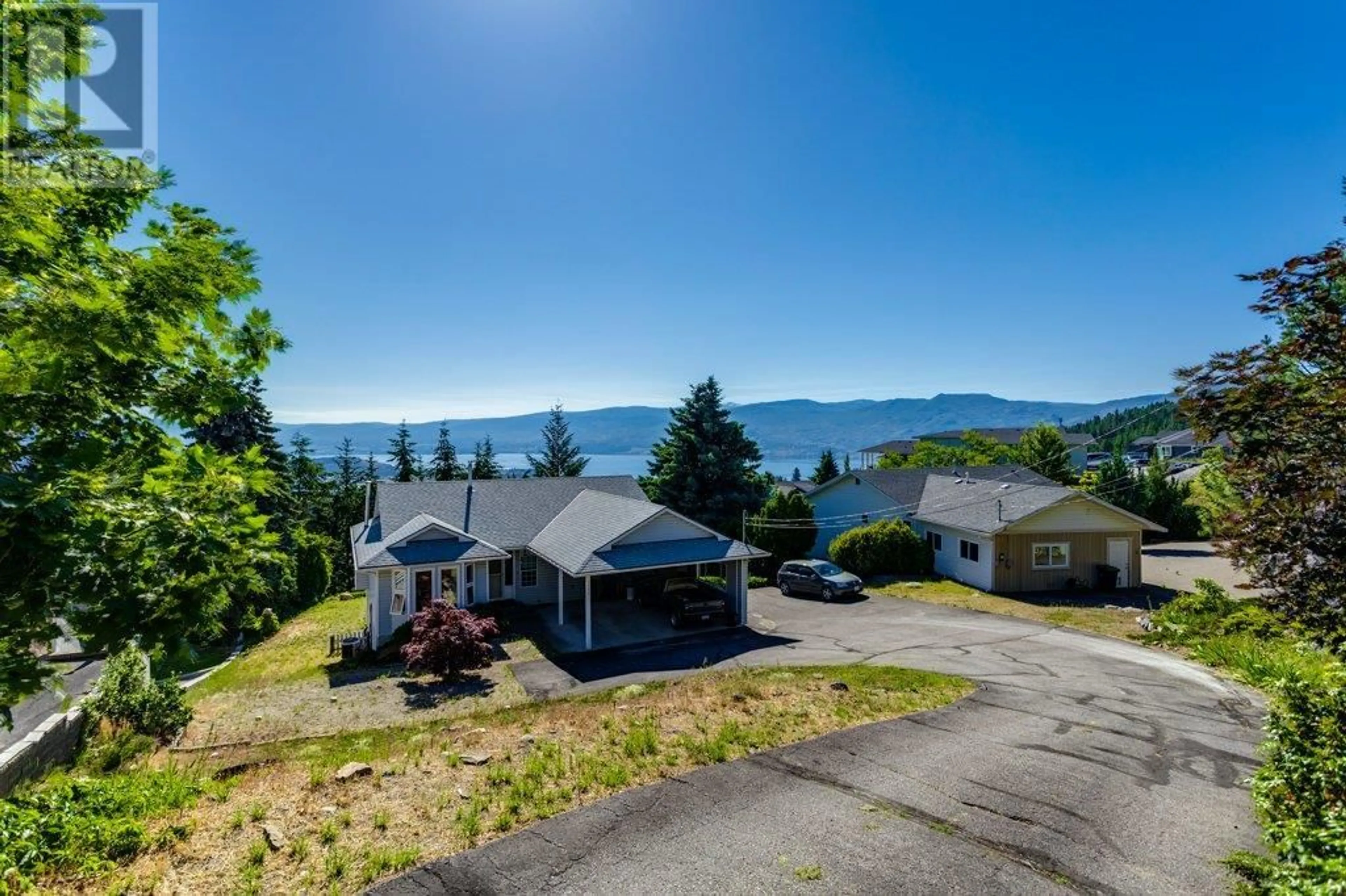 A pic from outside/outdoor area/front of a property/back of a property/a pic from drone, water/lake/river/ocean view for 3549 GATES ROAD, West Kelowna British Columbia V4T1A2