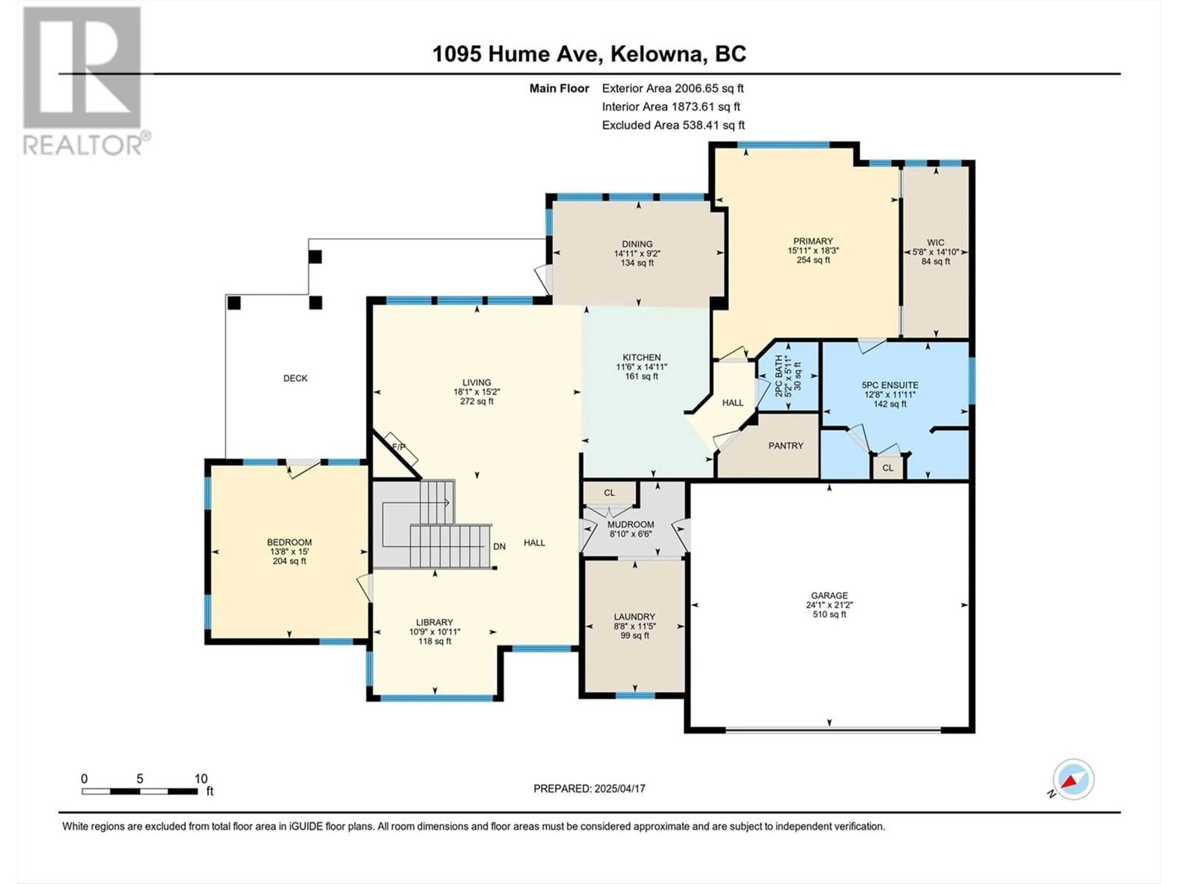 Floor plan for 1095 HUME AVENUE, Kelowna British Columbia V1P1P2