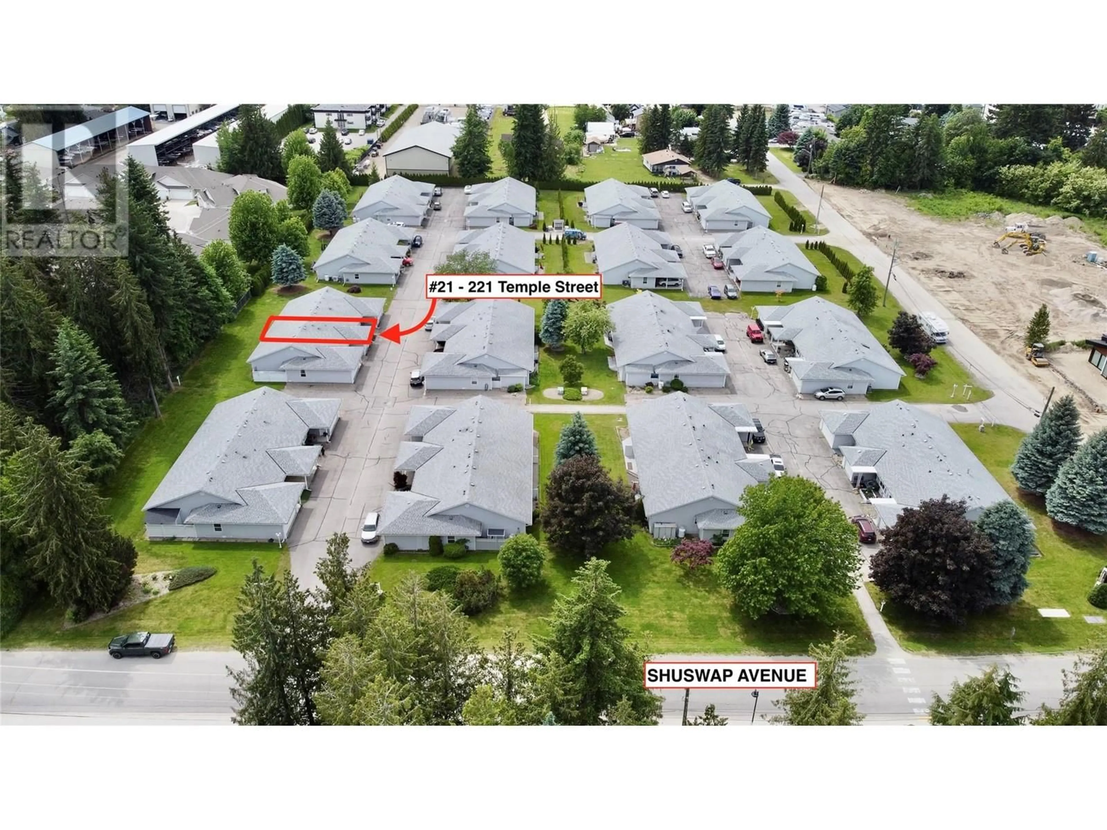 A pic from outside/outdoor area/front of a property/back of a property/a pic from drone, street for 21 - 221 TEMPLE STREET, Sicamous British Columbia V0E2V1