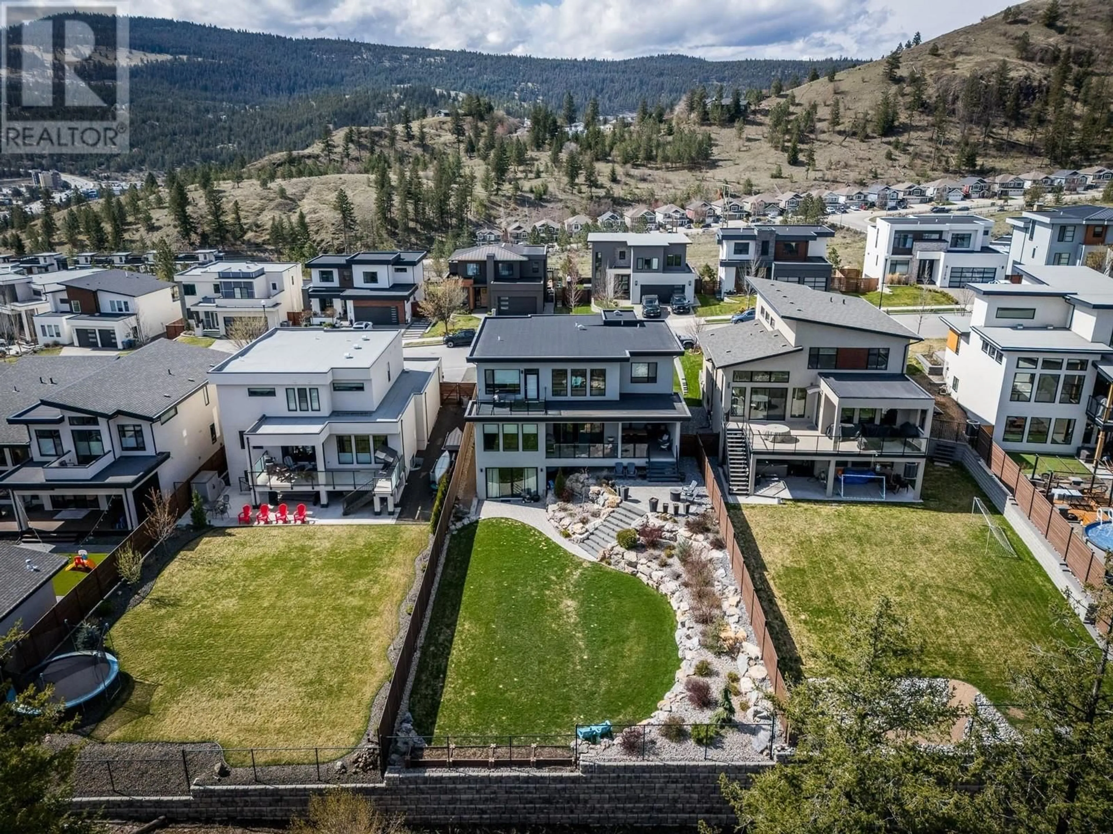 A pic from outside/outdoor area/front of a property/back of a property/a pic from drone, mountain view for 1315 PRAIRIE ROSE DRIVE, Kamloops British Columbia V2E0C5