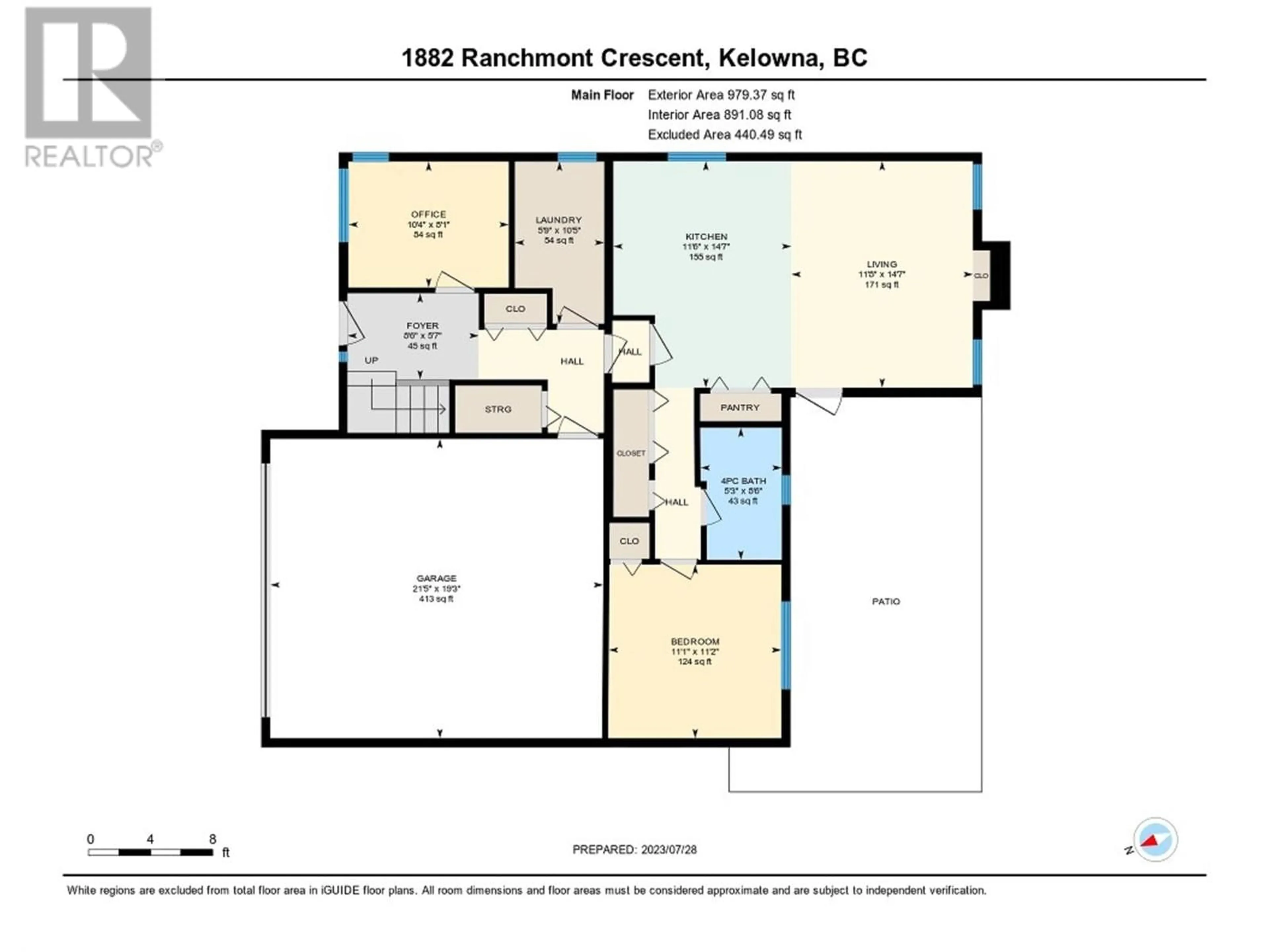 Floor plan for 1882 RANCHMONT CRESCENT, Kelowna British Columbia V1V1T3