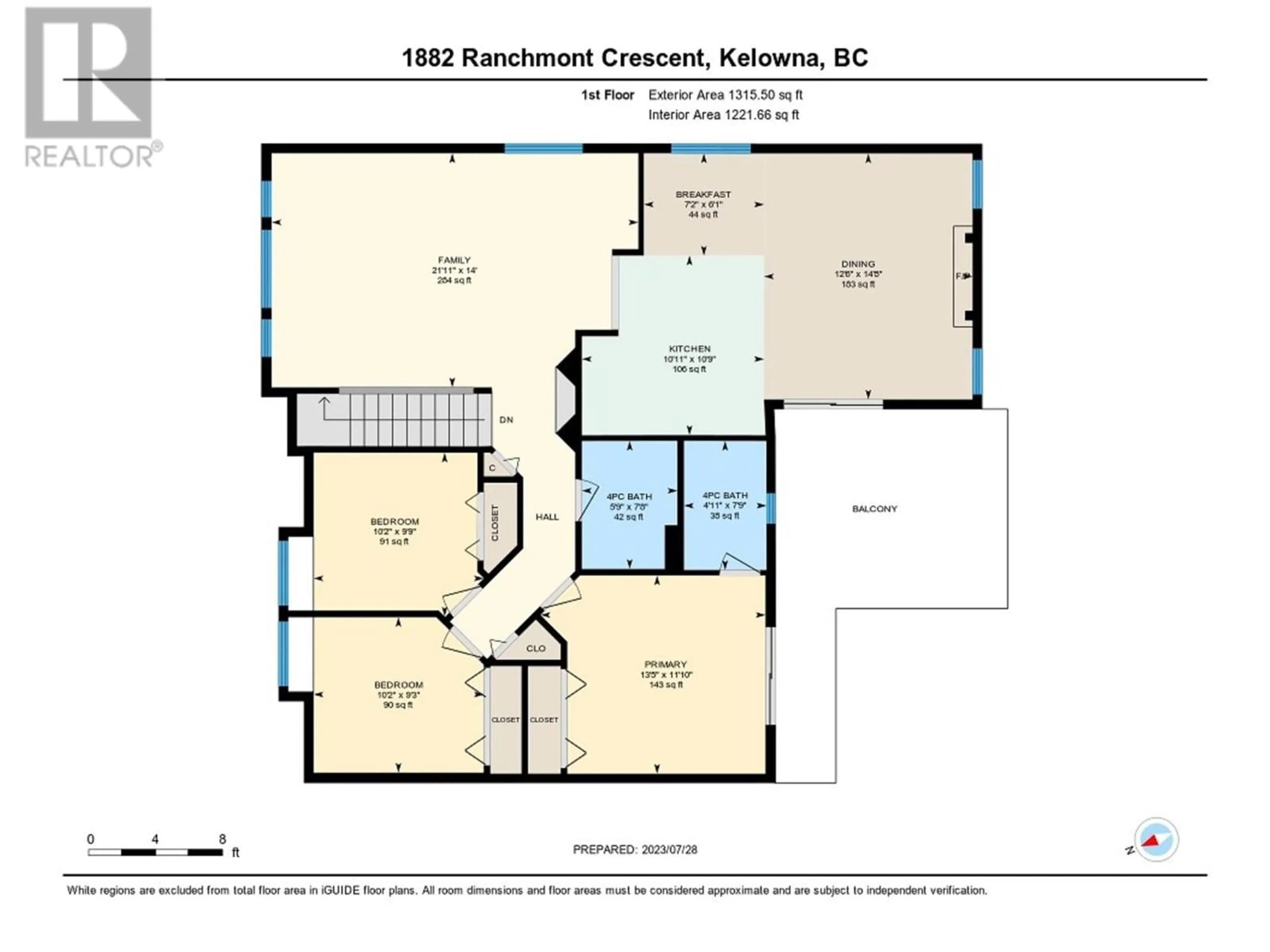 Floor plan for 1882 RANCHMONT CRESCENT, Kelowna British Columbia V1V1T3