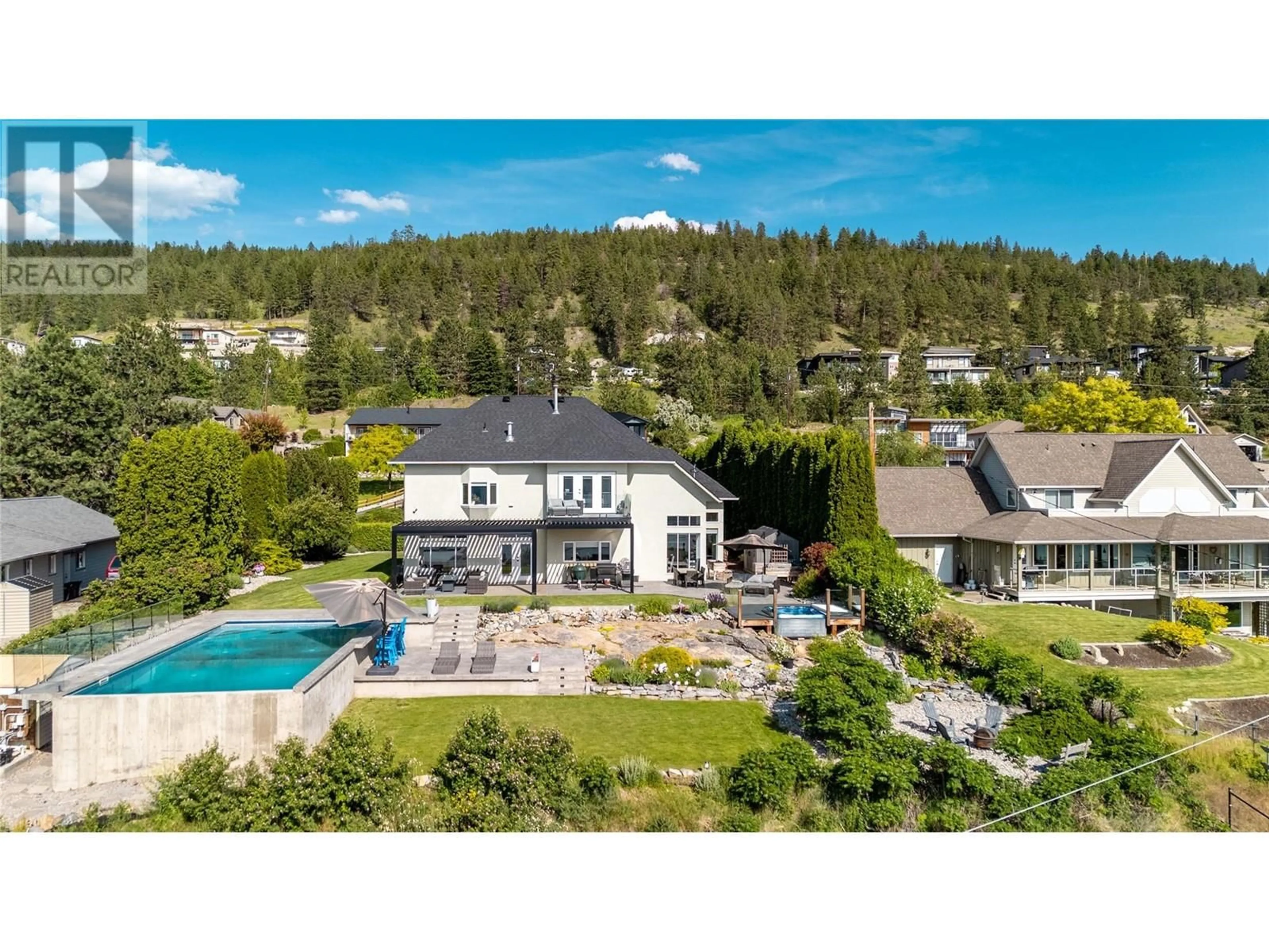 A pic from outside/outdoor area/front of a property/back of a property/a pic from drone, mountain view for 2785 WINIFRED ROAD, Naramata British Columbia V0H1N1
