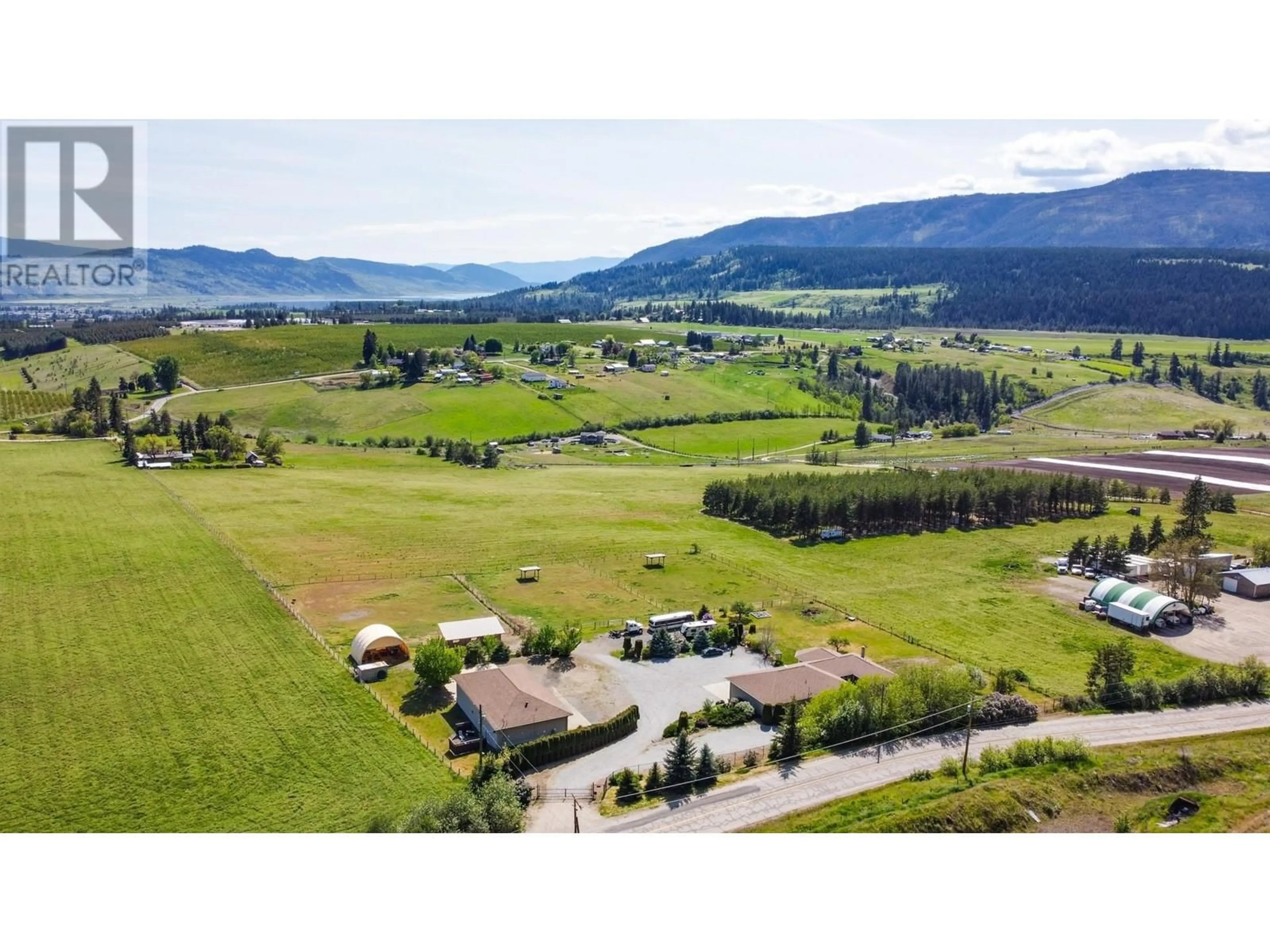 A pic from outside/outdoor area/front of a property/back of a property/a pic from drone, mountain view for 4767 GRANDVIEW FLATS N ROAD, Armstrong British Columbia V4Y0P8