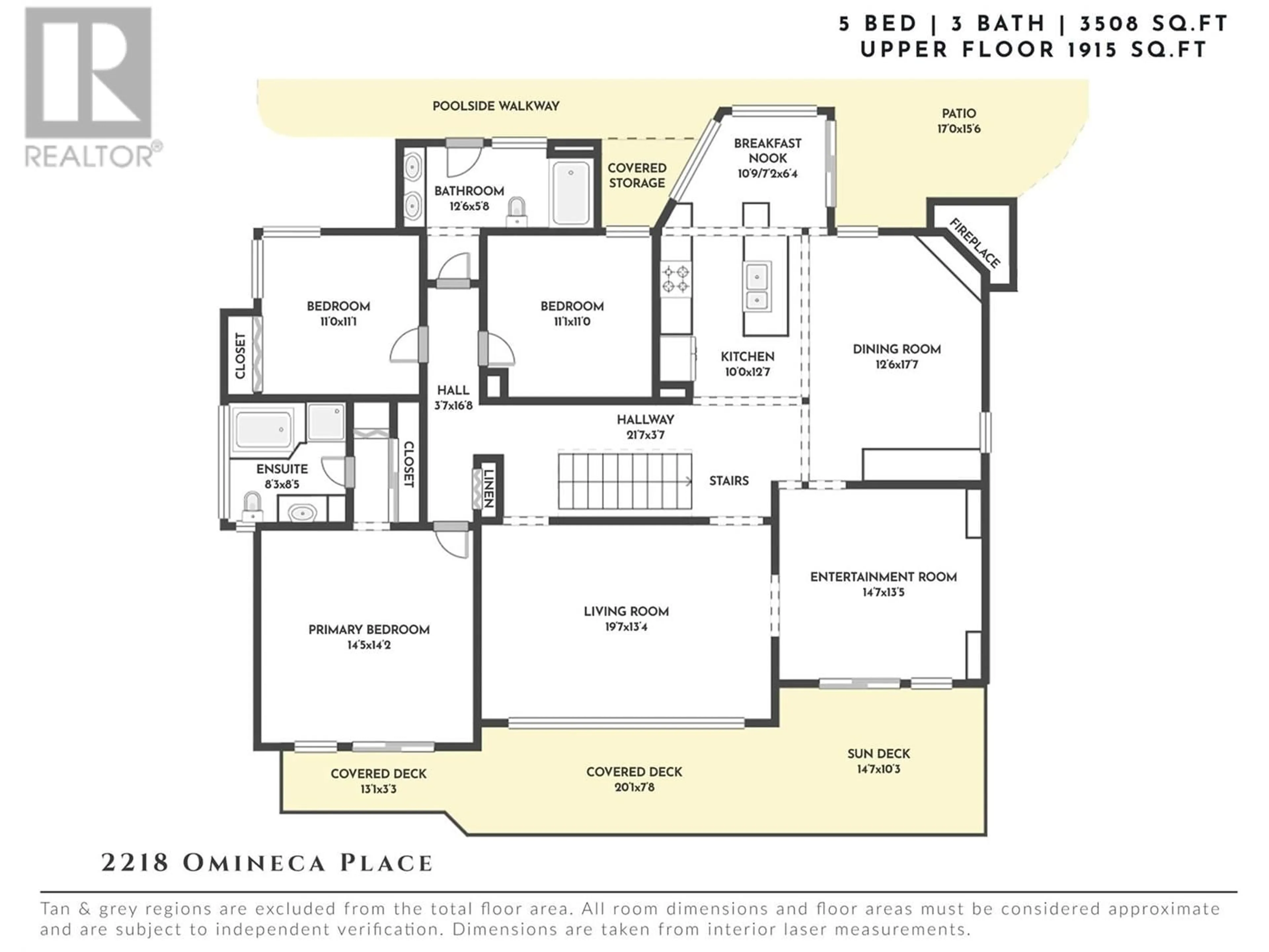 Floor plan for 2218 OMINECA PLACE, Kelowna British Columbia V1V1H7
