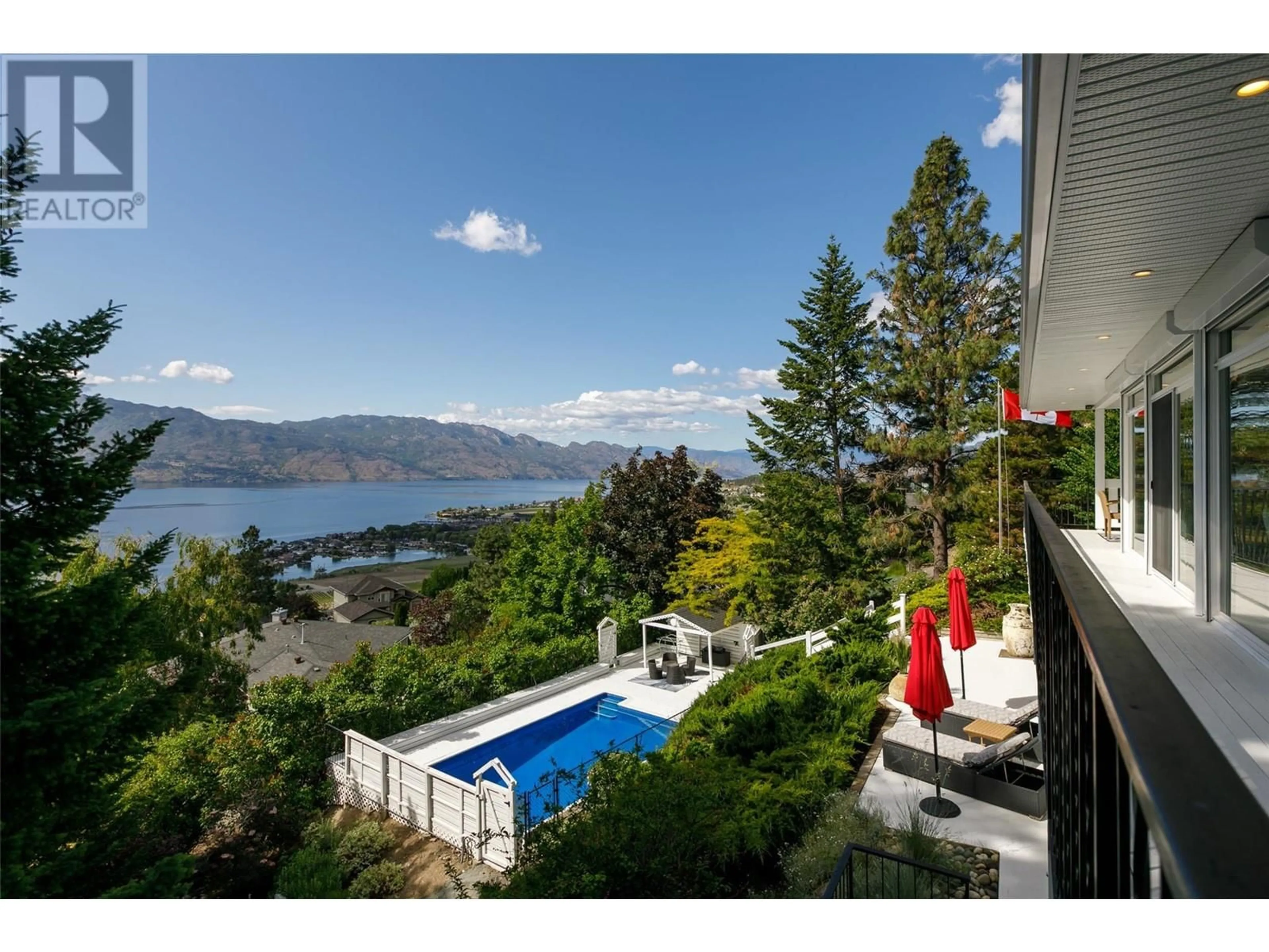 A pic from outside/outdoor area/front of a property/back of a property/a pic from drone, water/lake/river/ocean view for 1287 MCCALLUM ROAD, West Kelowna British Columbia V1Z2T9