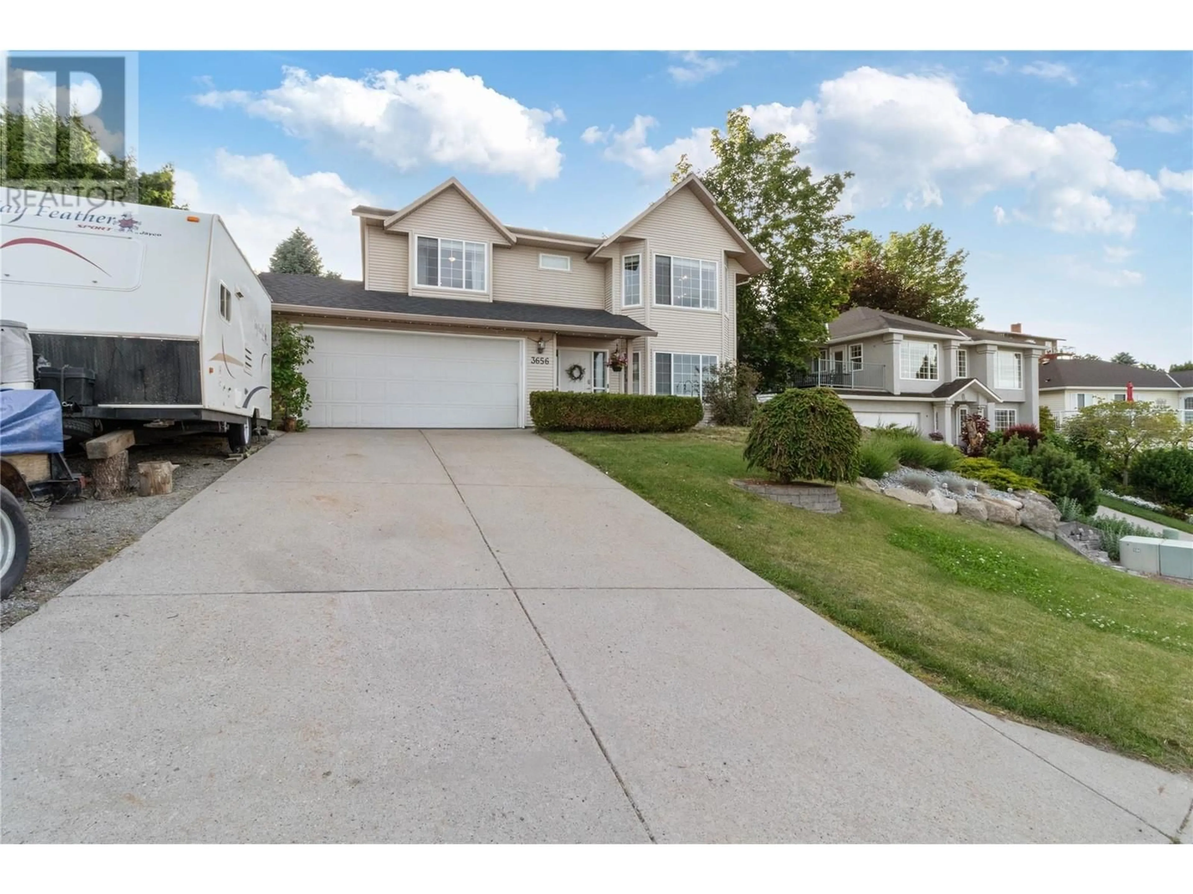 Home with vinyl exterior material, street for 3656 WALNUT GLEN DRIVE, West Kelowna British Columbia V4T2R7