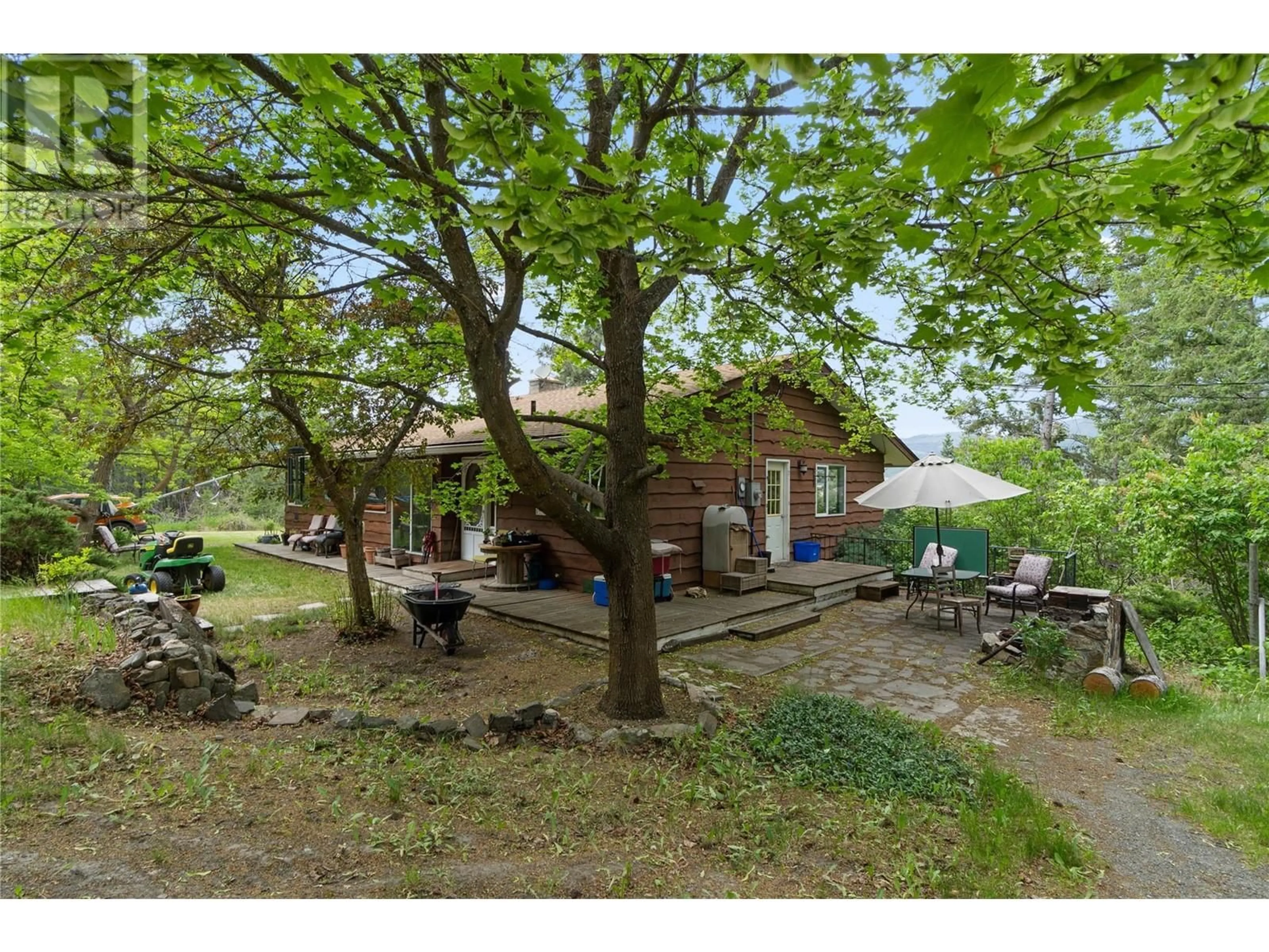 A pic from outside/outdoor area/front of a property/back of a property/a pic from drone, forest/trees view for 5460 BACK ROAD, Westwold British Columbia V0E3B1