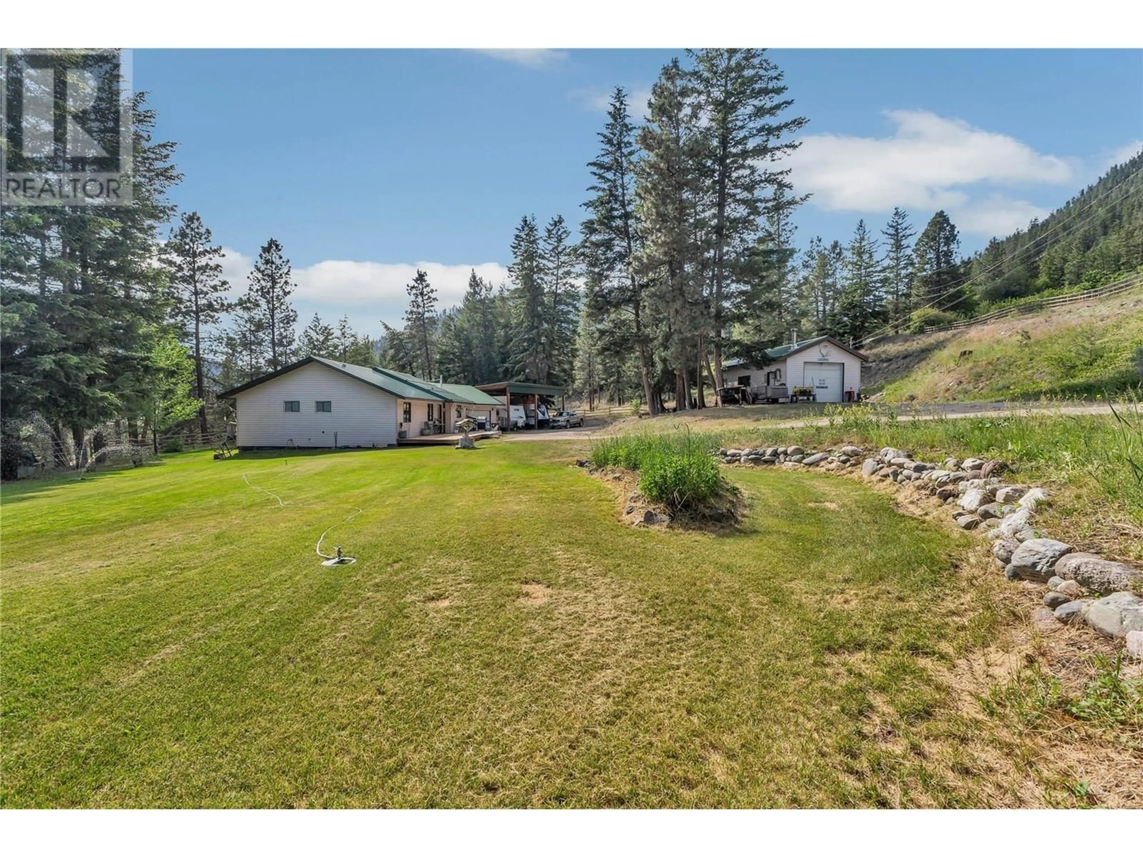 A pic from outside/outdoor area/front of a property/back of a property/a pic from drone, mountain view for 1116 OLD HEDLEY ROAD, Princeton British Columbia V0X1W0
