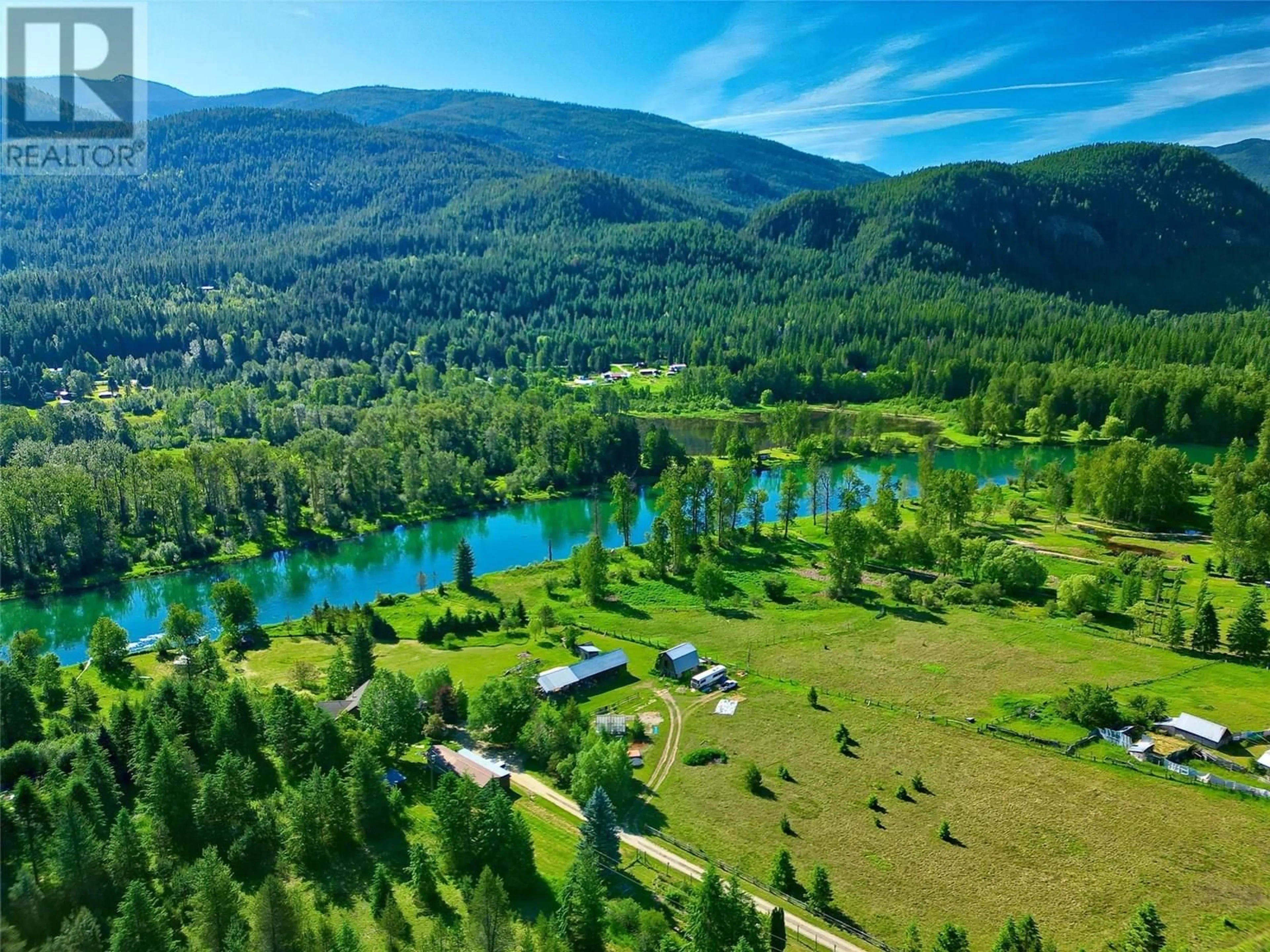 A pic from outside/outdoor area/front of a property/back of a property/a pic from drone, water/lake/river/ocean view for 6702 APPLEDALE LOWER ROAD, Winlaw British Columbia V0G2J0