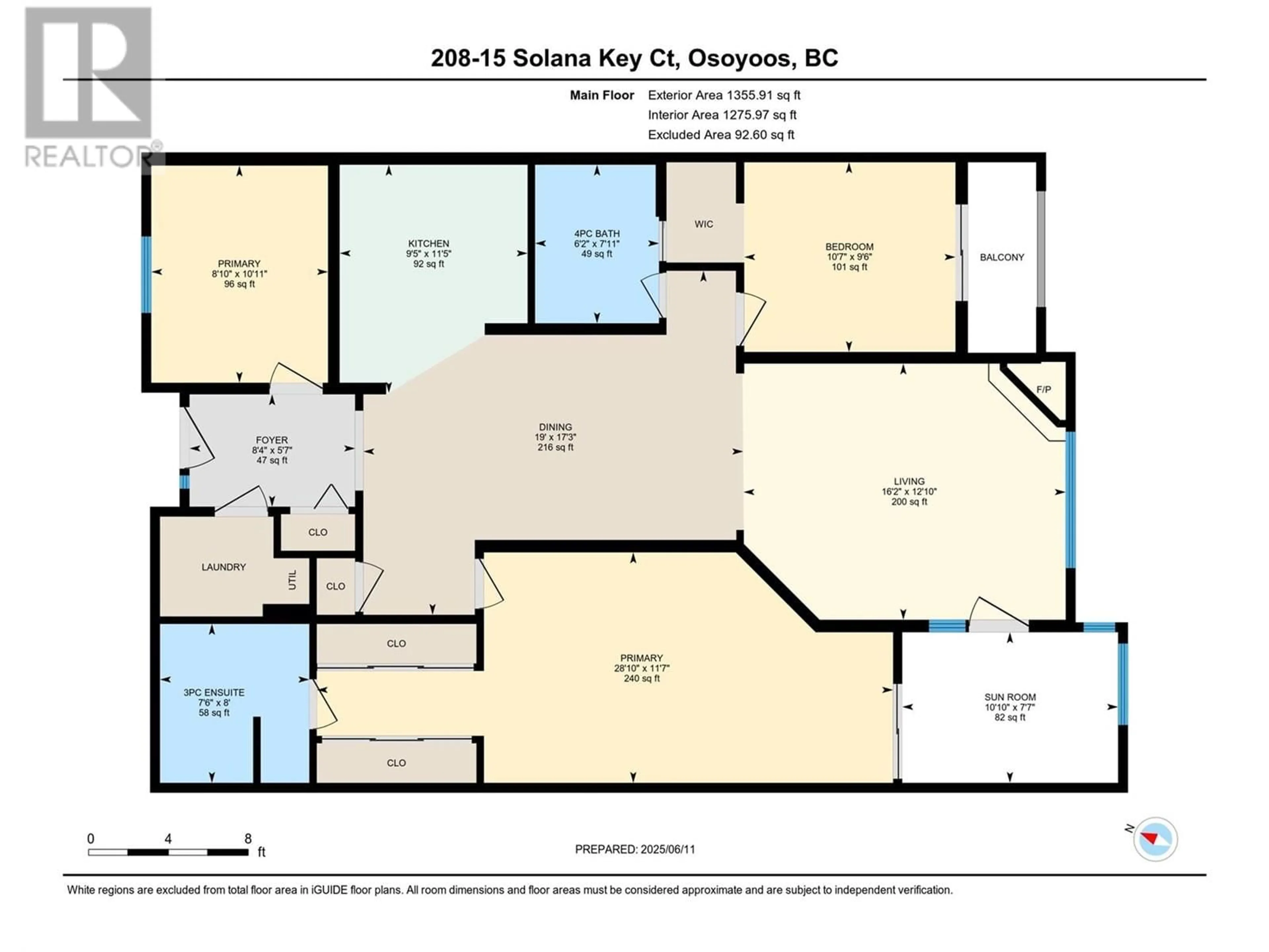 Floor plan for 208 - 15 SOLANA KEY COURT, Osoyoos British Columbia V0H1V3