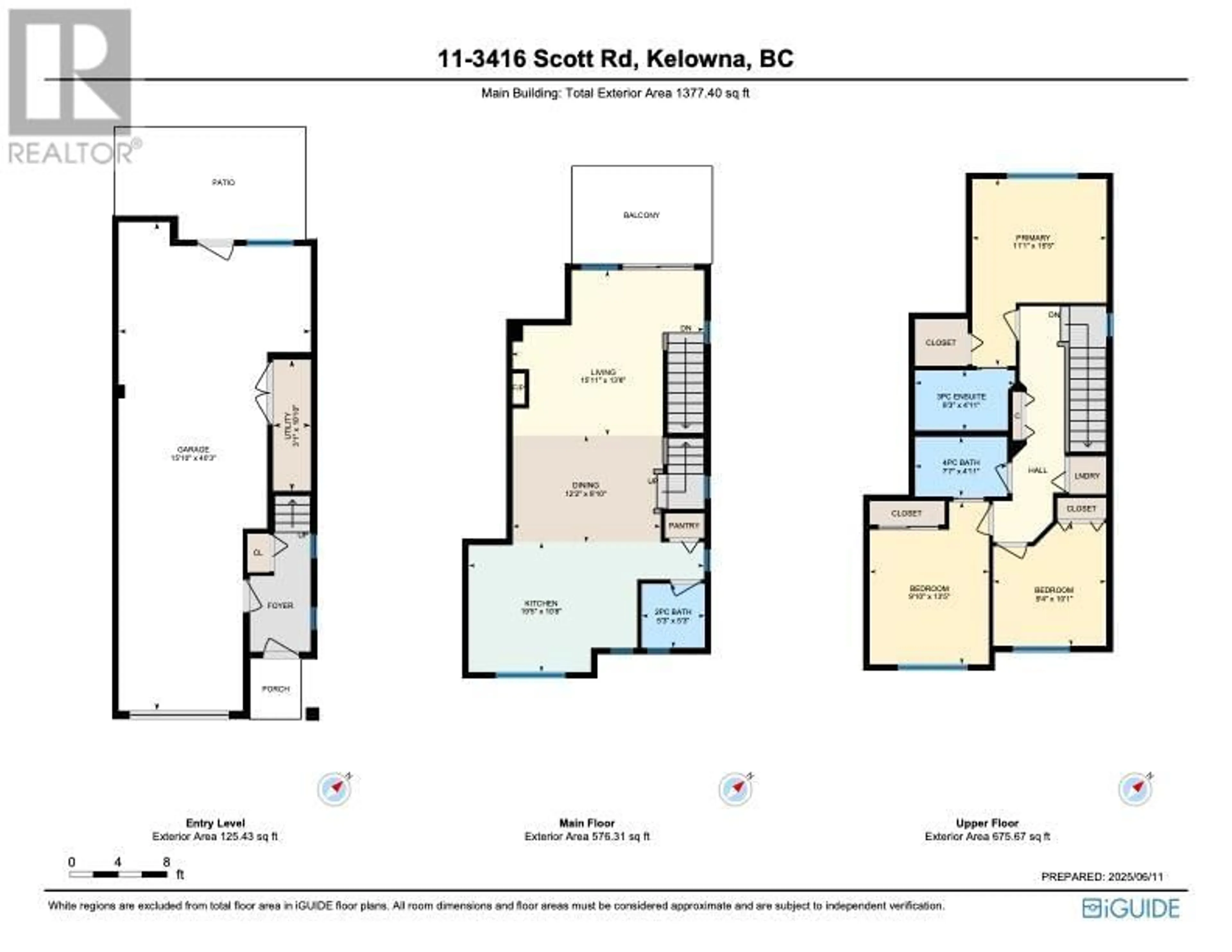 Floor plan for 11 - 3416 SCOTT ROAD, Kelowna British Columbia V1W3H3