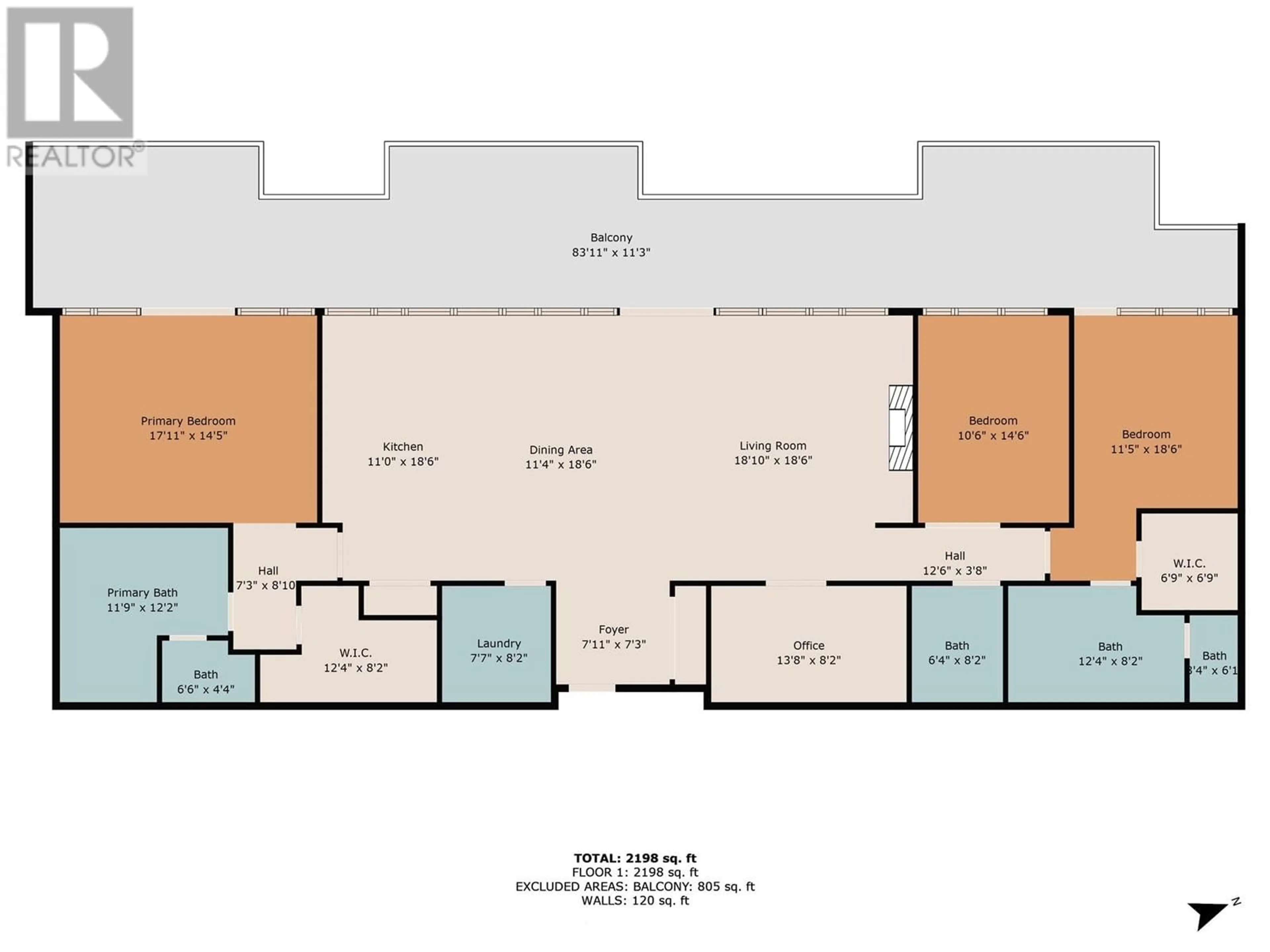 Floor plan for 401 - 580 SARSONS ROAD, Kelowna British Columbia V1W5H5