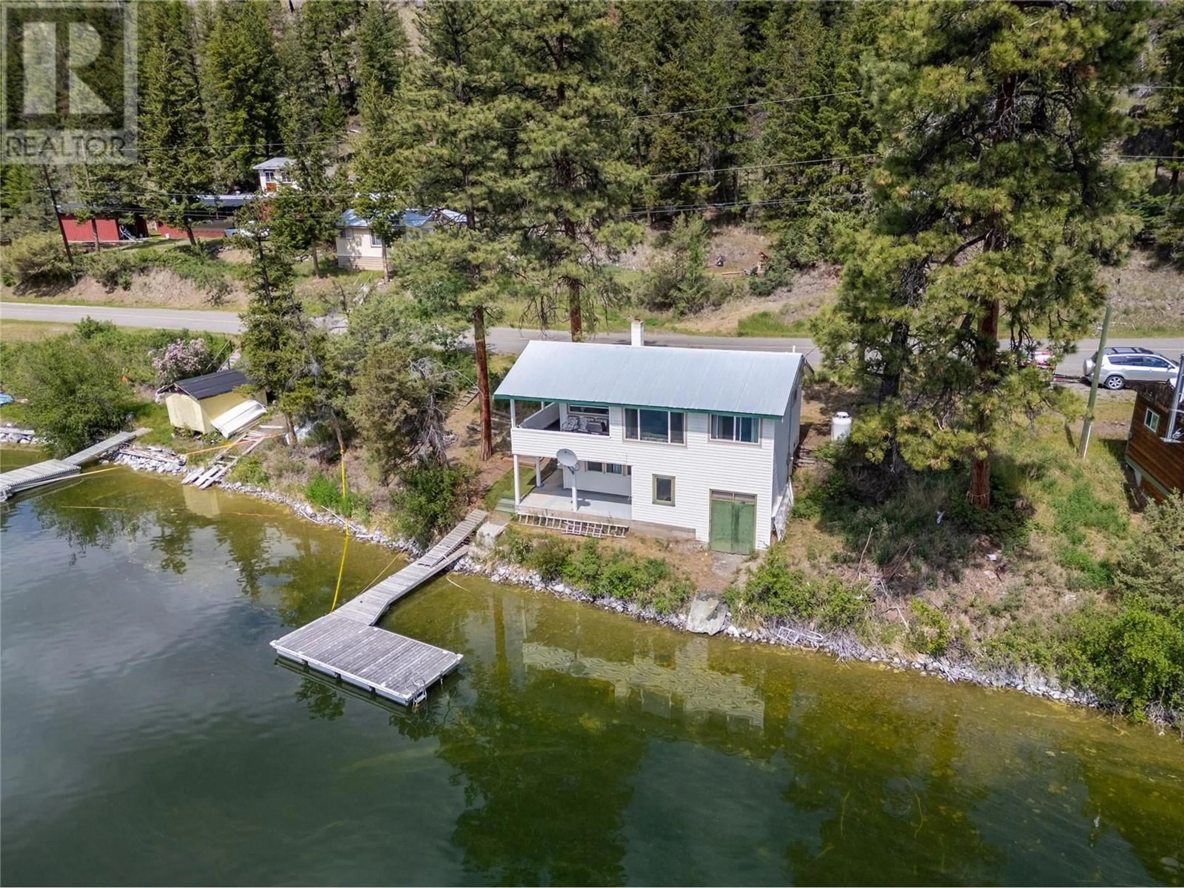A pic from outside/outdoor area/front of a property/back of a property/a pic from drone, water/lake/river/ocean view for 2526 LOON LAKE ROAD, Loon Lake British Columbia V0K1H1