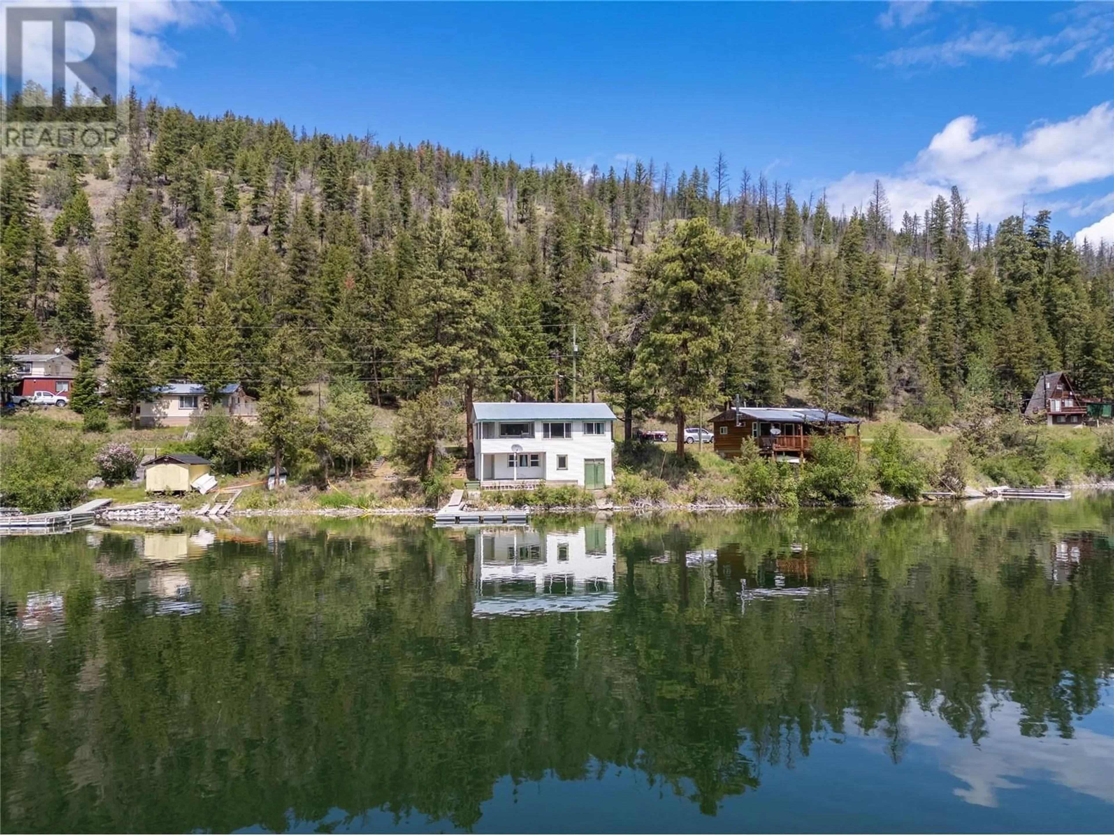 A pic from outside/outdoor area/front of a property/back of a property/a pic from drone, water/lake/river/ocean view for 2526 LOON LAKE ROAD, Loon Lake British Columbia V0K1H1