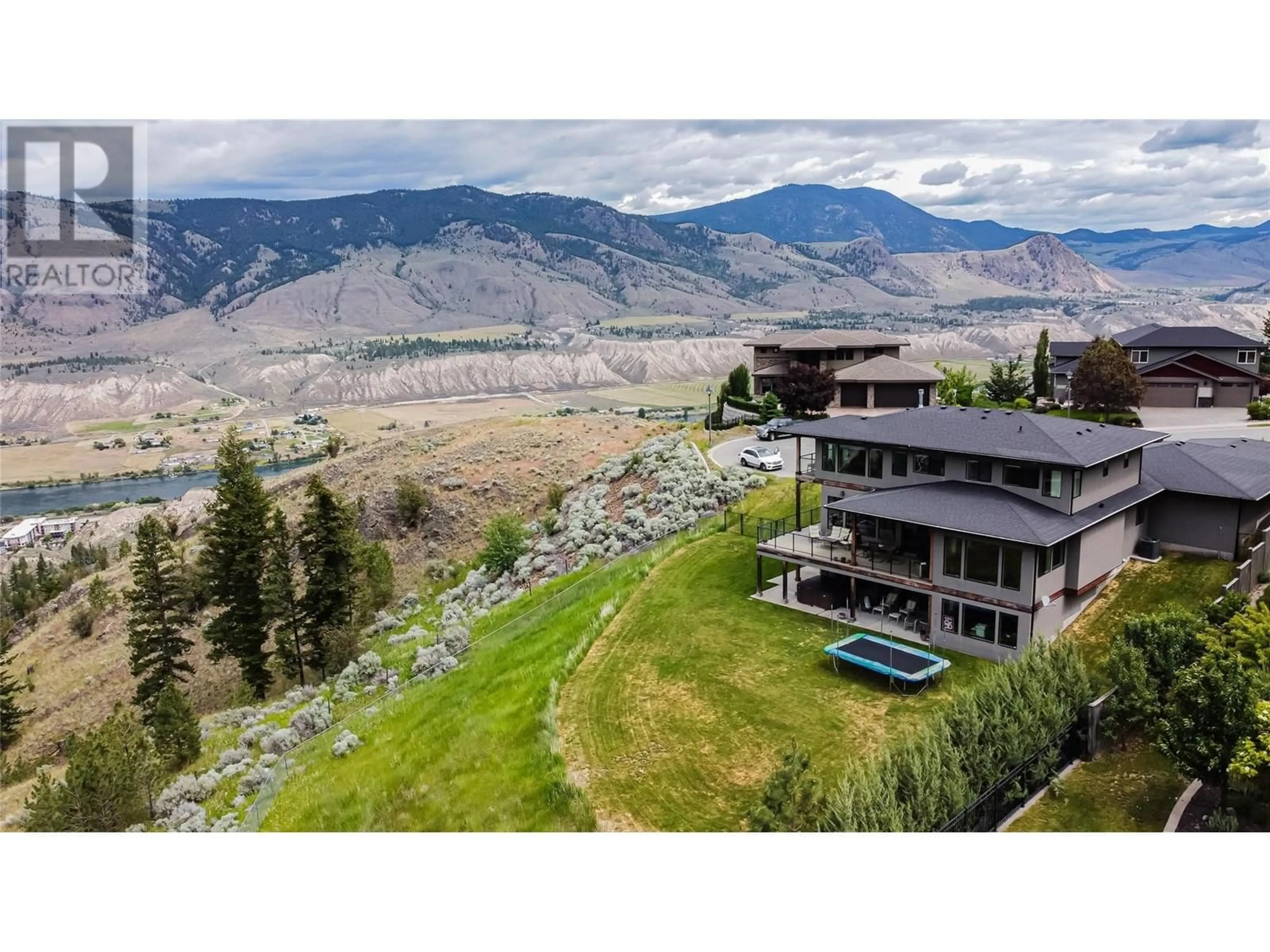 A pic from outside/outdoor area/front of a property/back of a property/a pic from drone, mountain view for 1760 CHEAKAMUS DRIVE, Kamloops British Columbia V2E2T6