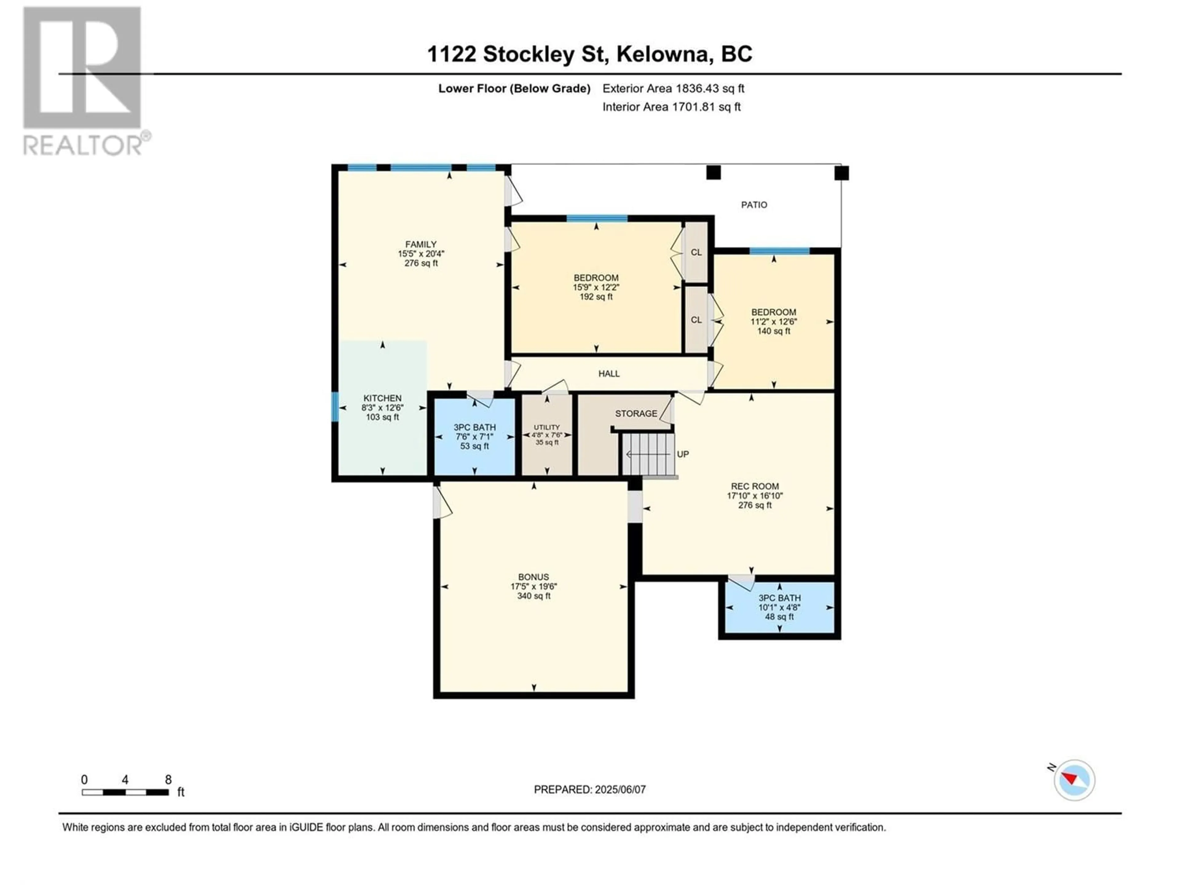 Floor plan for 1122 STOCKLEY STREET, Kelowna British Columbia V1P1R6